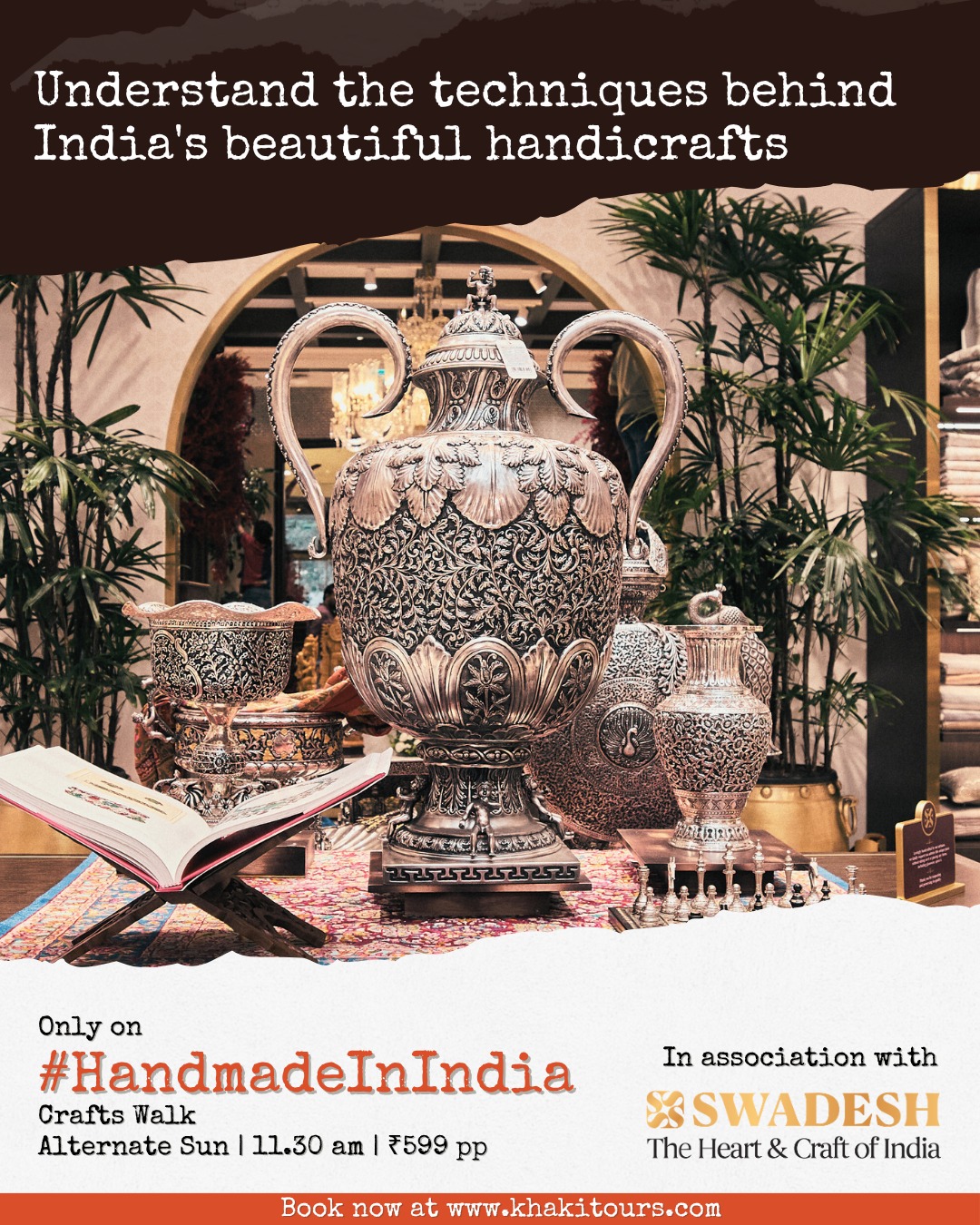 Khaki Tours Facebook ad: Discover India's handicrafts with Khaki Tours & Swadesh