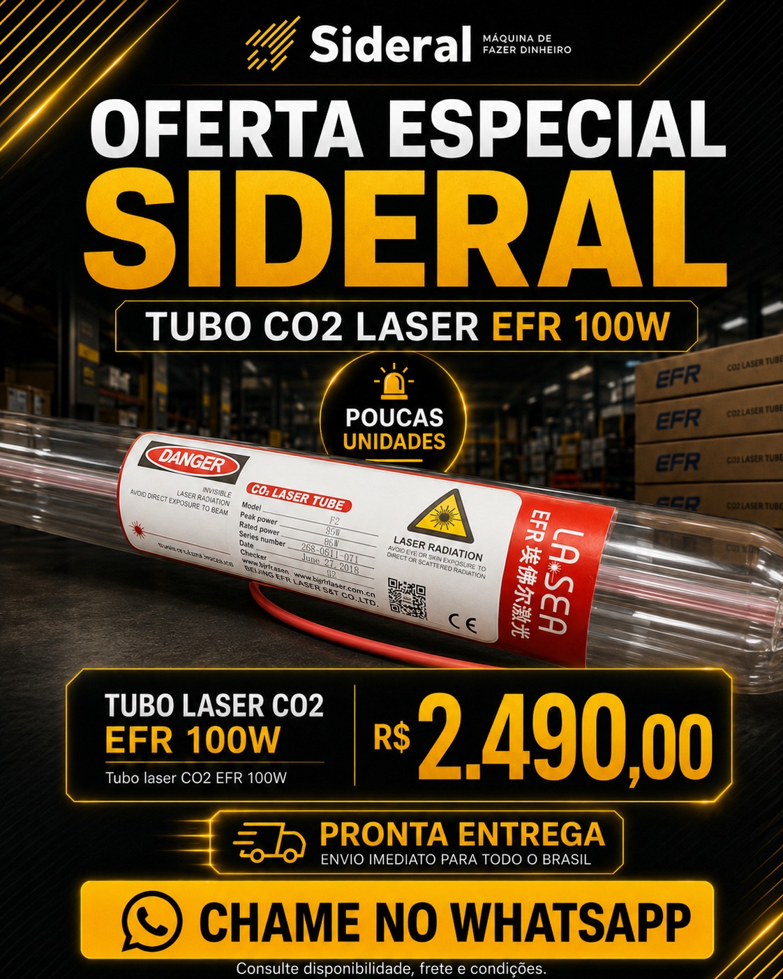 Angelo Conti Facebook ad: Tubo Laser CO2 EFR 100W em Oferta