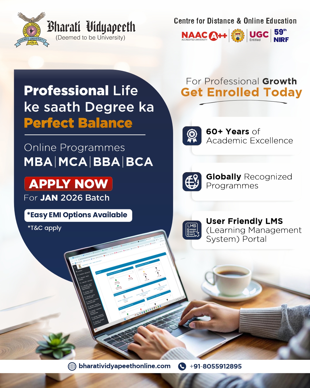 Bharati Vidyapeeth Center for Distance & Online Education Facebook ad