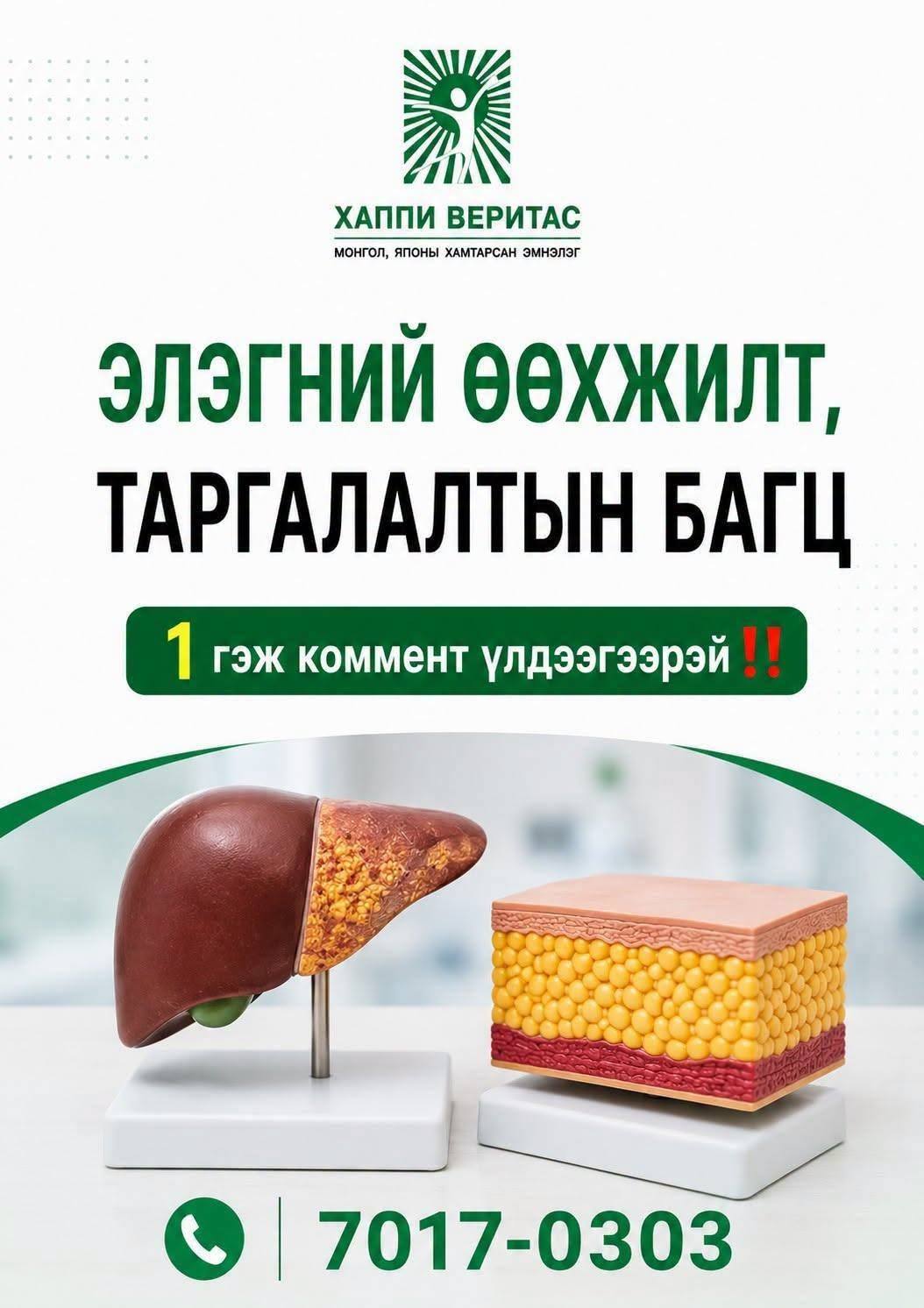 【Happy Veritas】ЭЛЭГНИЙ ТӨВ Лаборатори, ЯПОН Монгол Хамтарсан Эмнэлэг. Facebook ad: ЭЛЭГНИЙ ӨӨХЖИЛТ, ТАРГАЛАЛТЫН БАГЦ