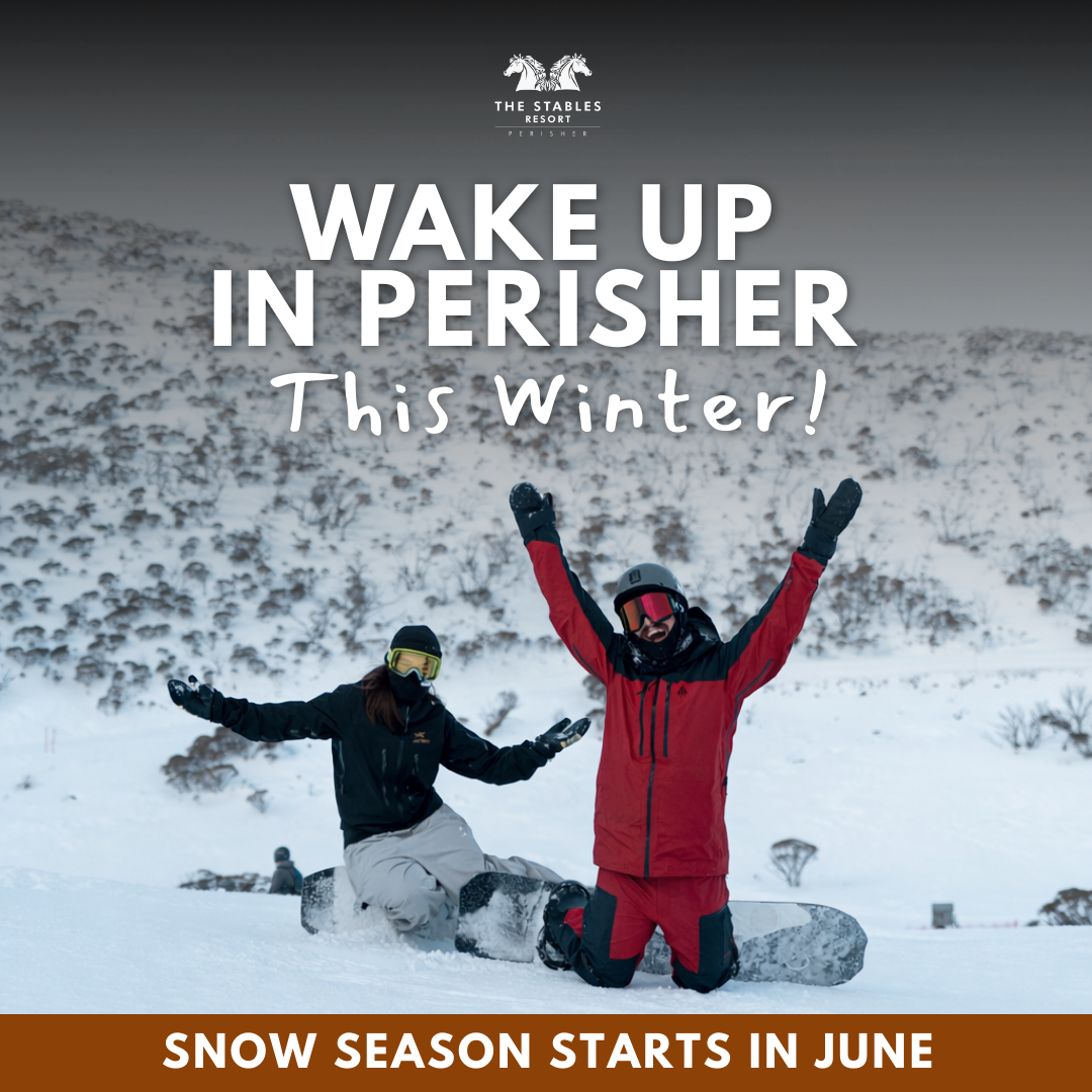 The Stables Resort Perisher Facebook ad: Perisher days. Fireside nights.