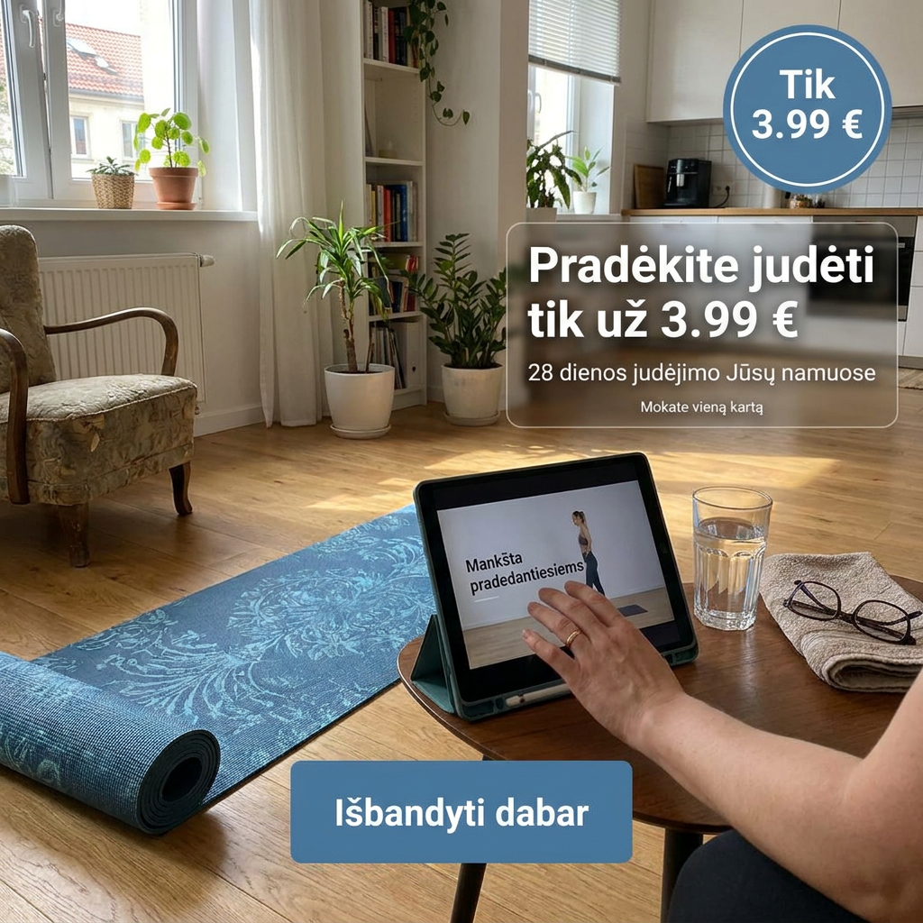 Sportas45.lt Facebook ad: 15 minučių kasdien, 28 iššūkio dienos