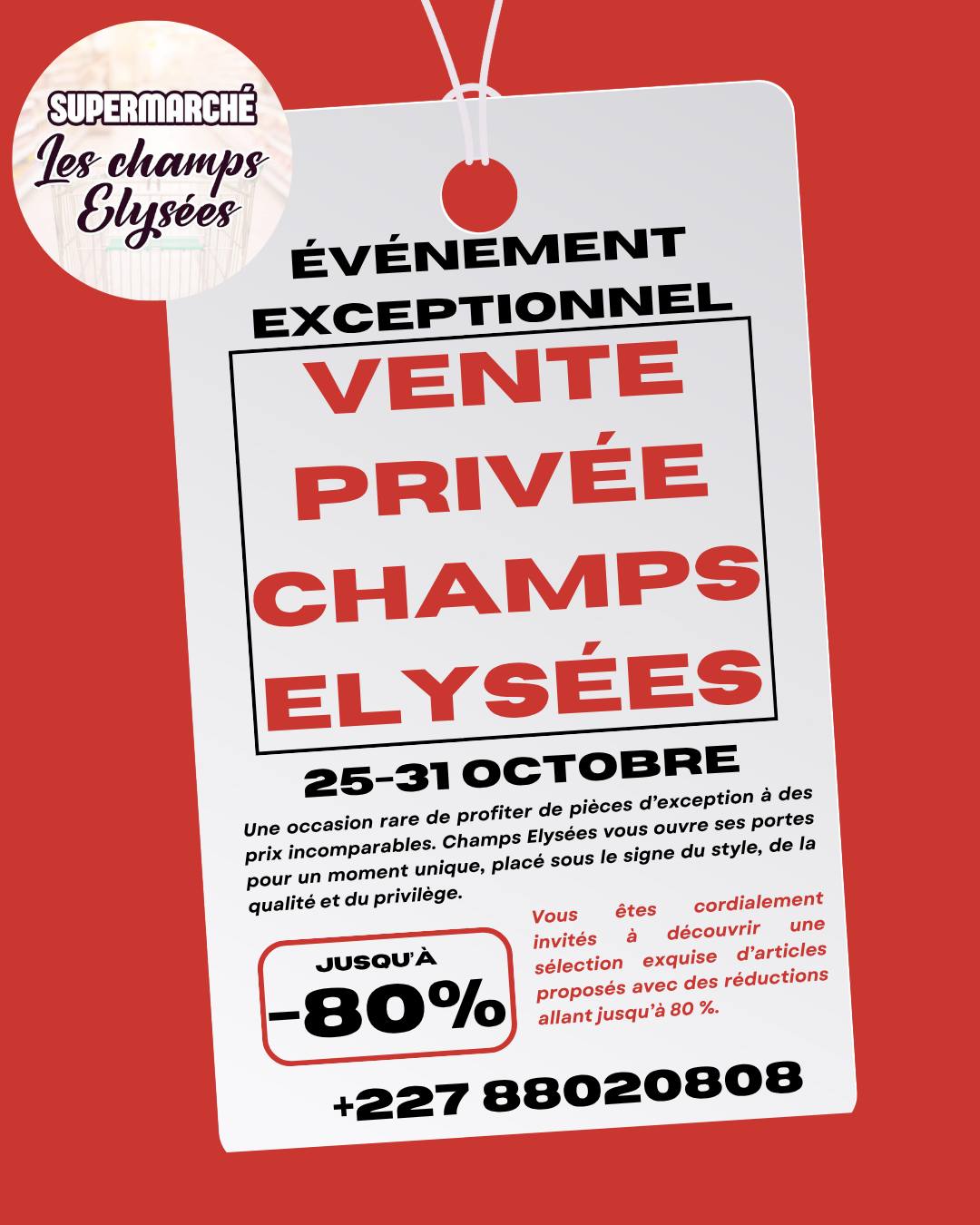 Les Champs Élysées - Supermarché Facebook ad: Événement Exceptionnel, Vente Privée Supermarché - Les…