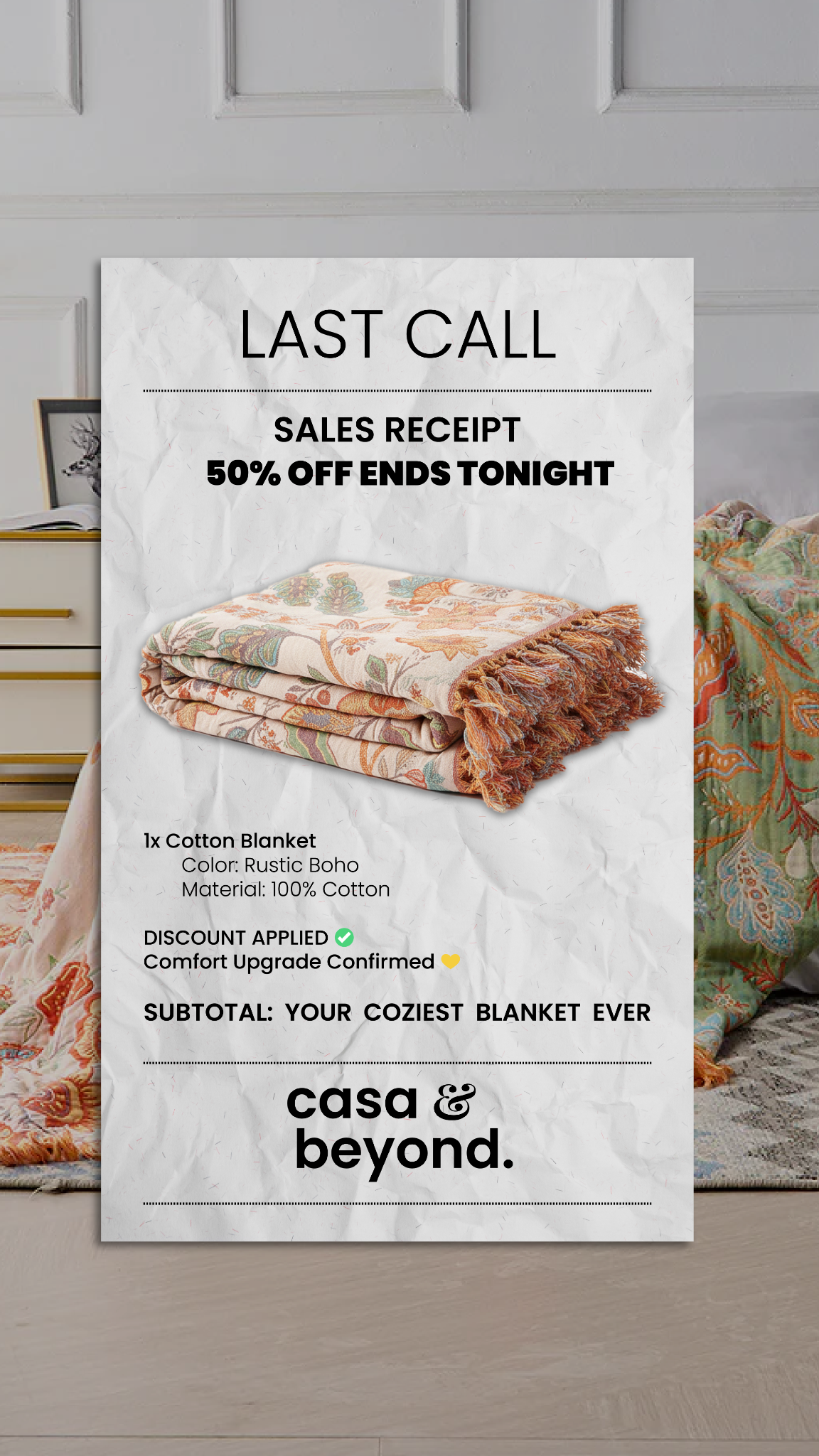 Beautiful Blankets Facebook ad