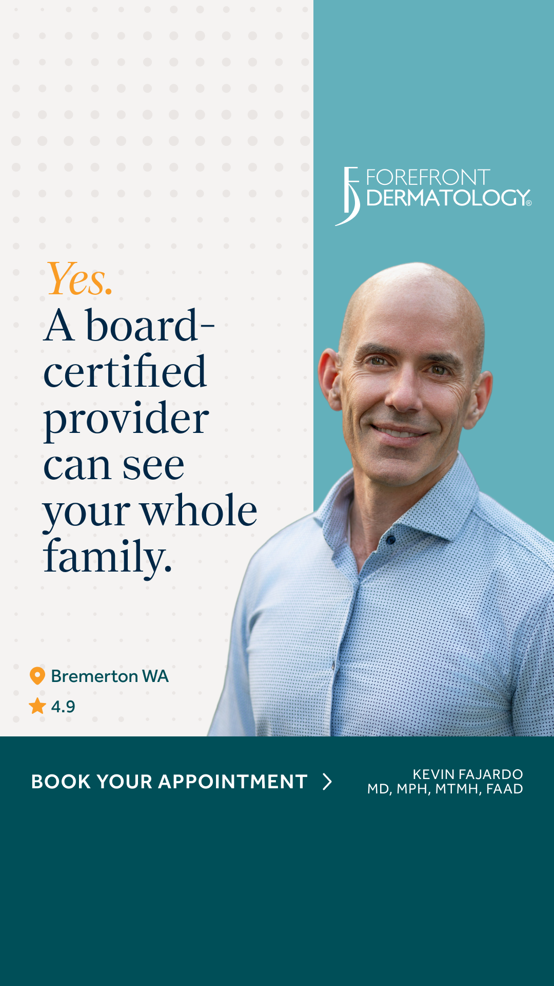 Forefront Dermatology Bremerton, WA Facebook ad from Jun 15, 2026