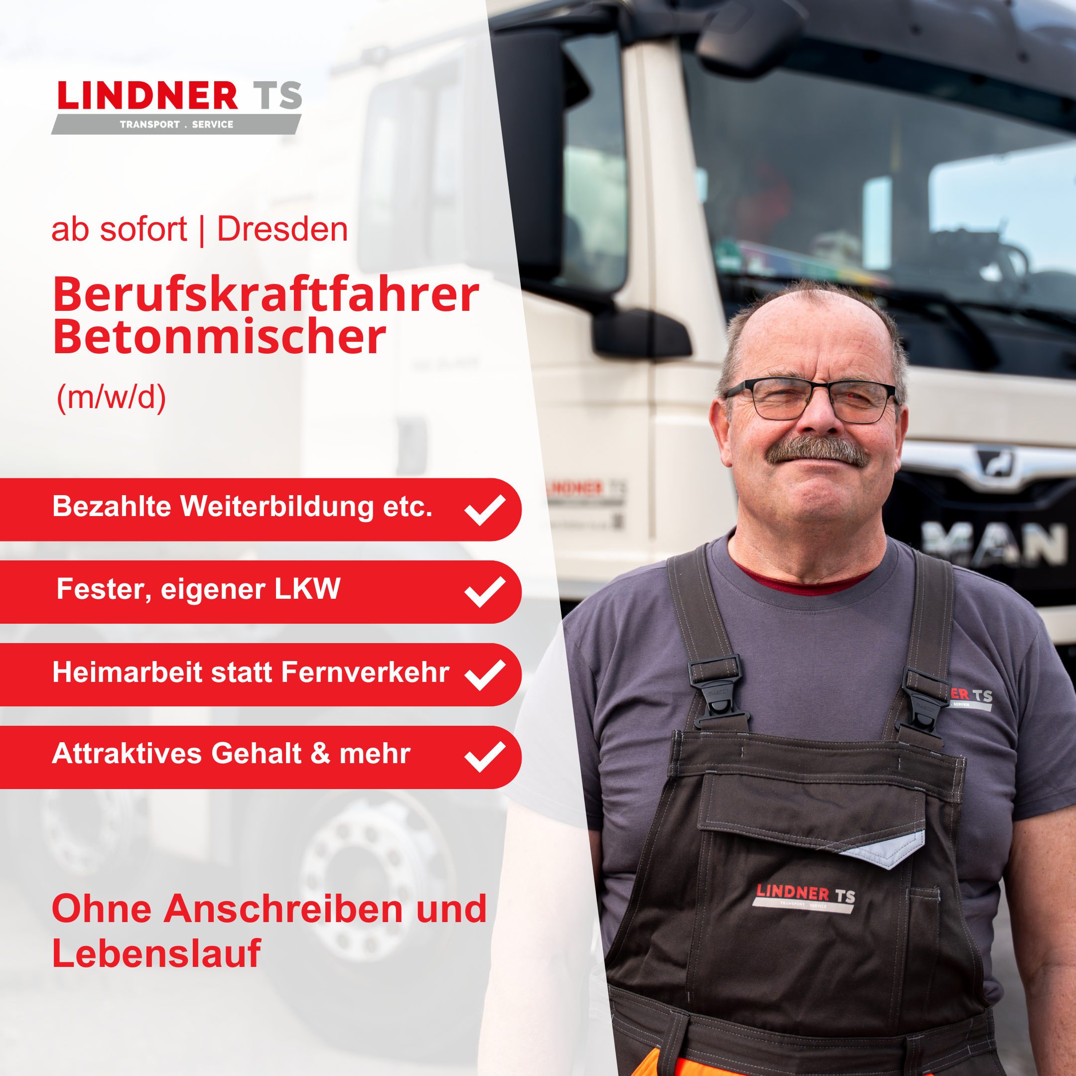 Lindner Transport Service OHG Facebook ad: Berufskraftfahrer (m/w/d) gesucht!