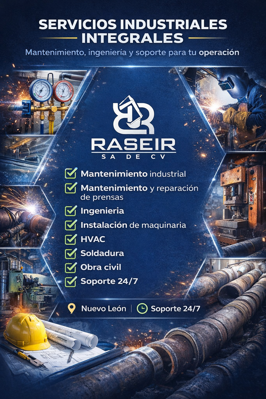 Raseir SA De CV Facebook ad: ¿PAROS DE MAQUINARIA O FALLAS EN PLANTA?