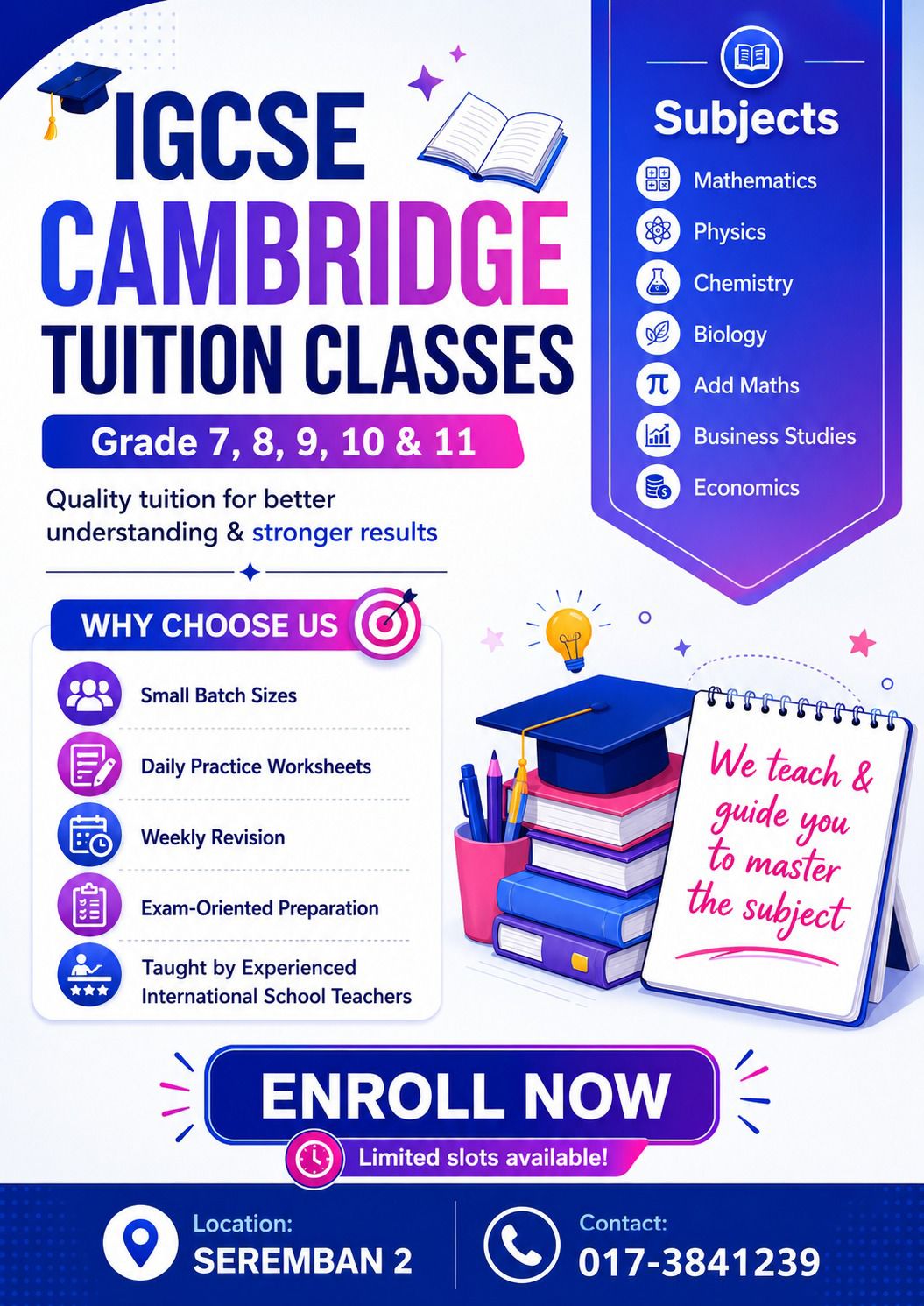Big world Facebook ad: IGCSE CAMBRIDGE TUITION, NOW OPEN IN SEREMBAN 2