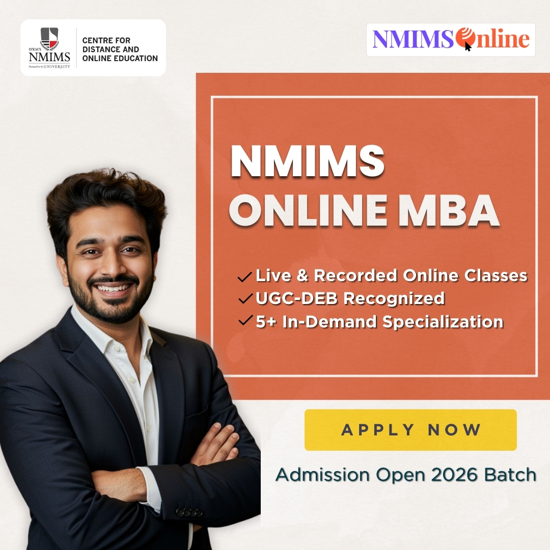 NMIMS Online MBA Facebook ad from Feb 17, 2026