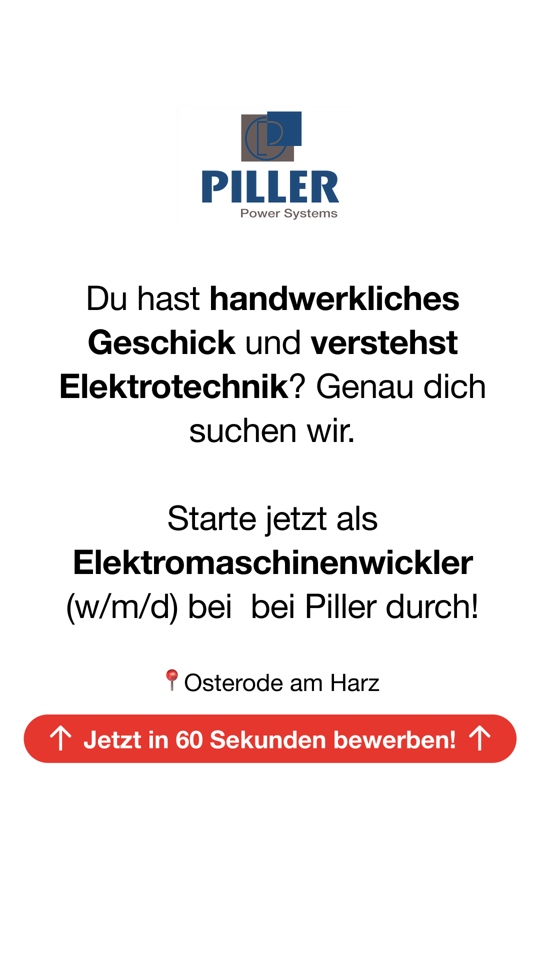 Piller Karriere Facebook ad