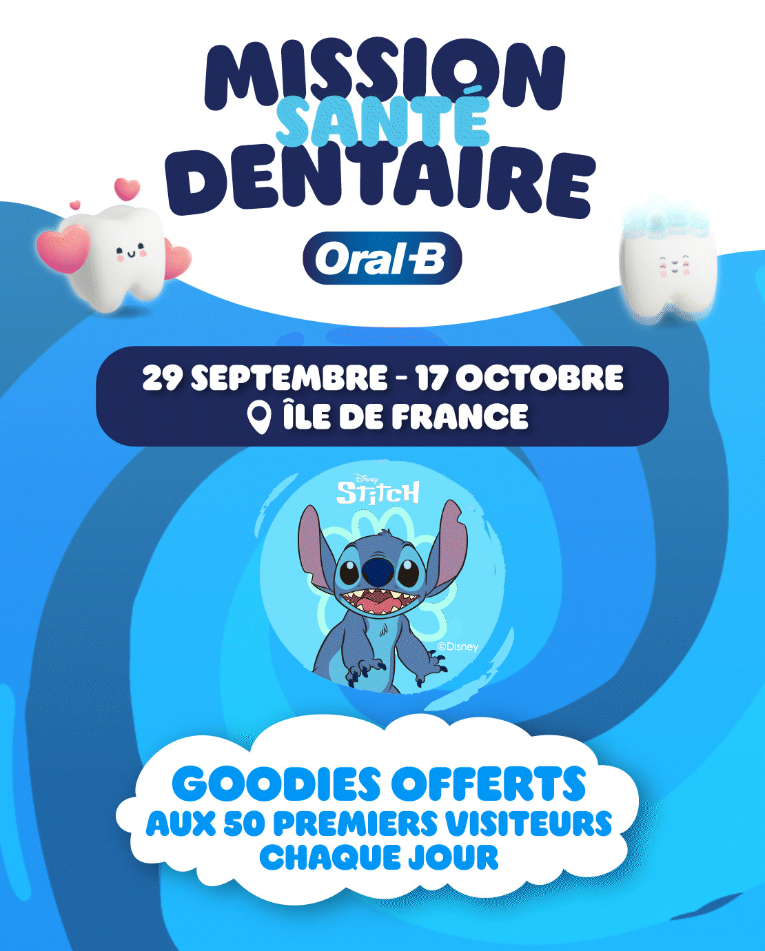 Oral-B Facebook ad: La Mission Santé Dentaire Oral-B arrive près de chez vous!