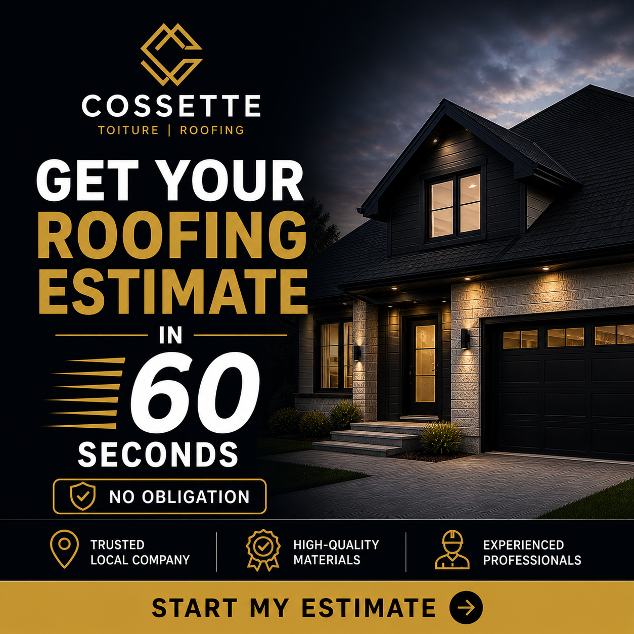 Toitures Cossette Facebook ad