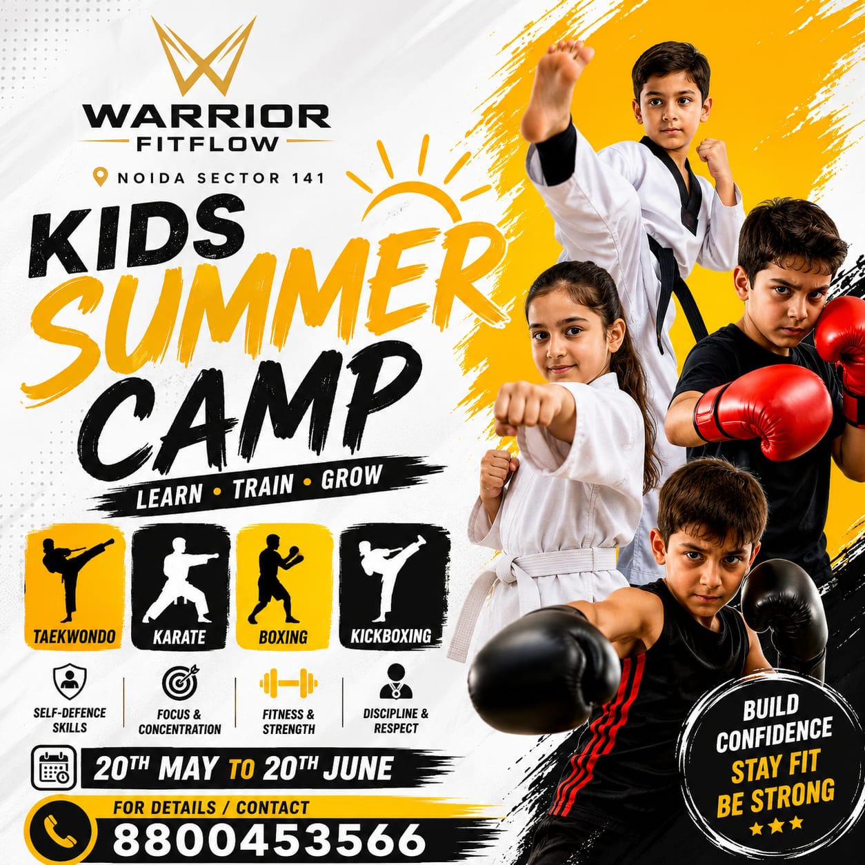 Warrior Fitflow Facebook ad: Noida’s Most Action-Packed Kids Summer Camp Is Here
