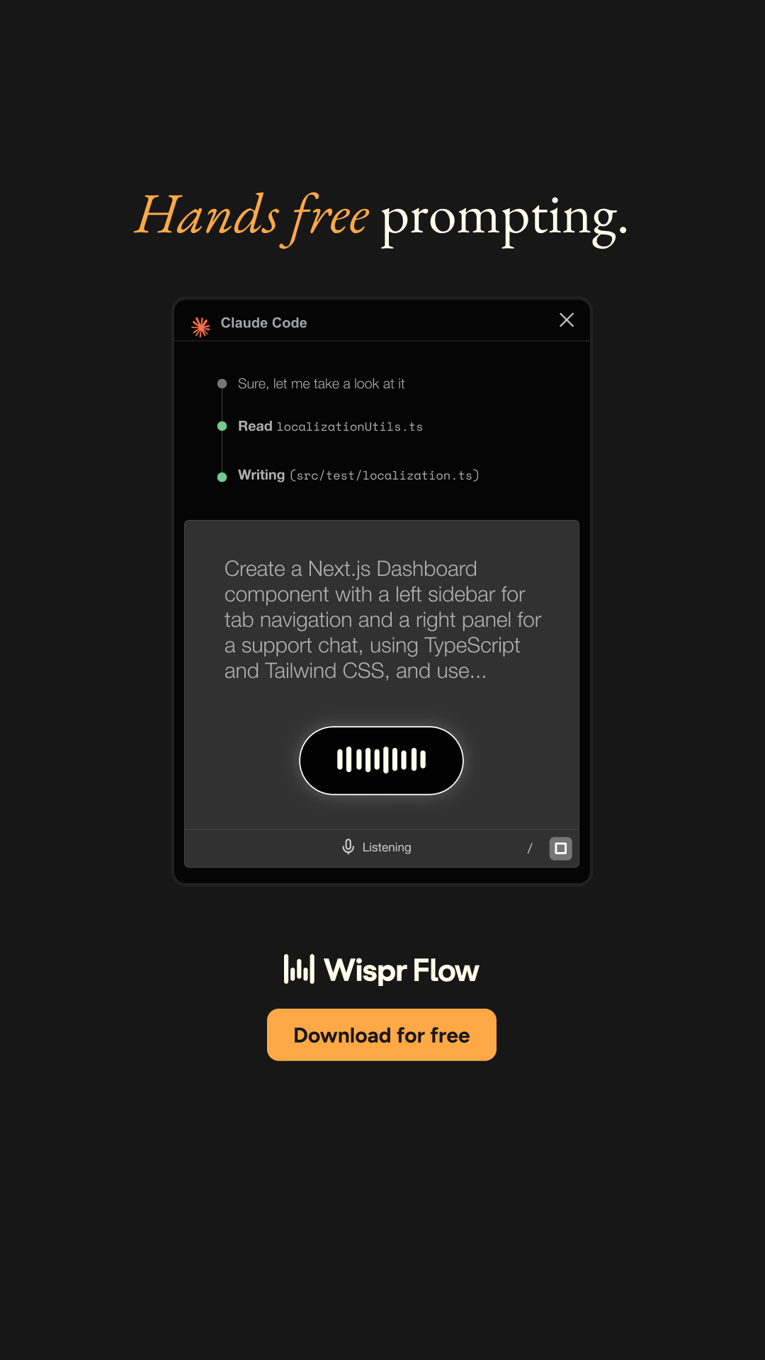 Wispr Flow Facebook ad