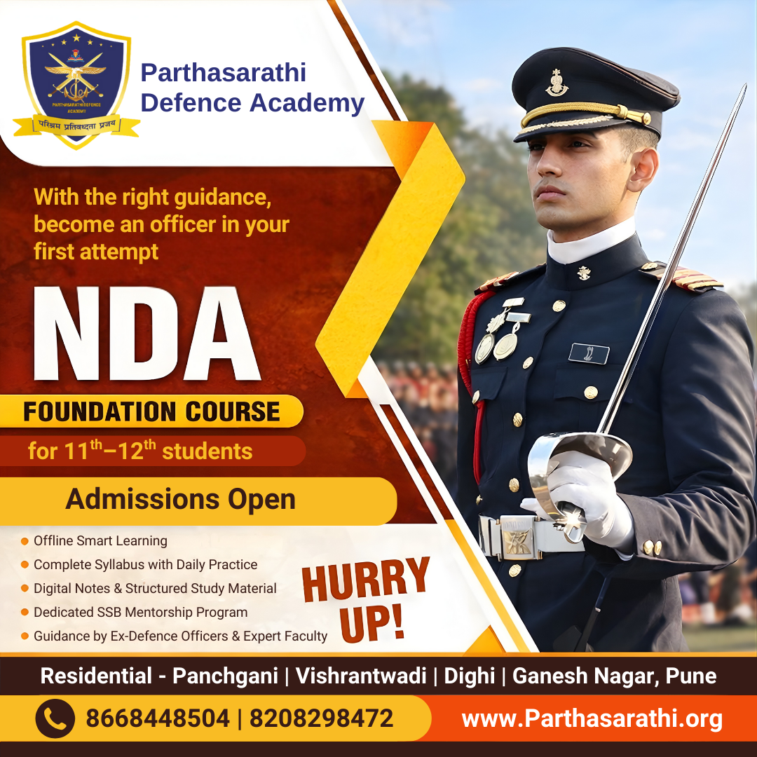 Parthasarathi Defence Academy Pune Facebook ad from Jan 3, 2026
