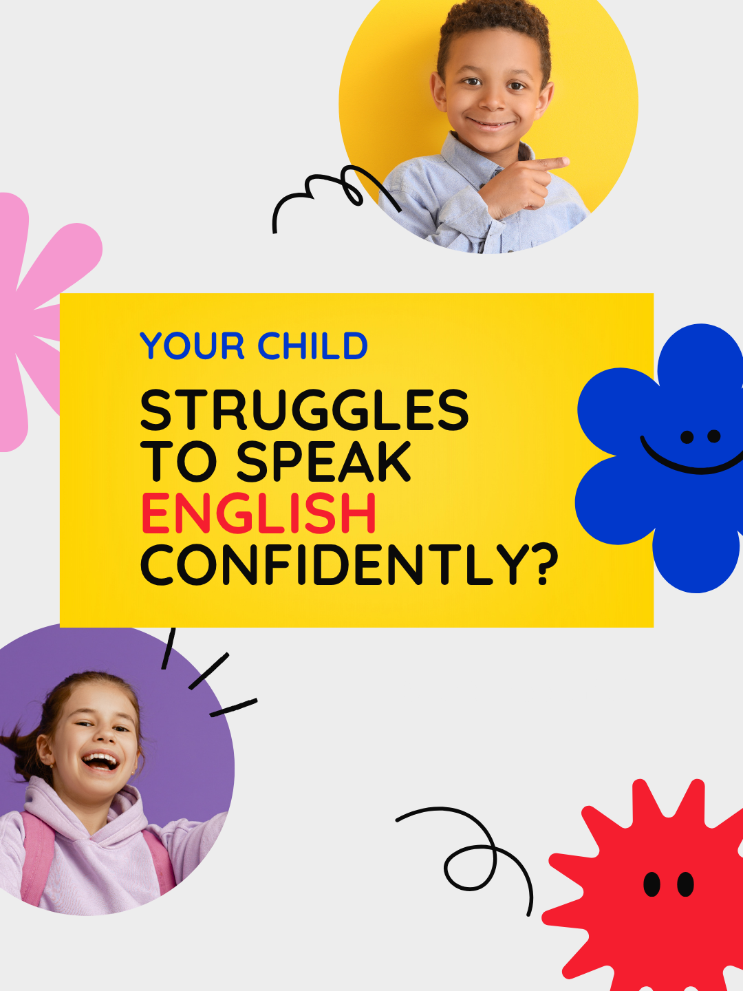 Learn English the Right Way Facebook ad: Does your child understand English but hesitate to…