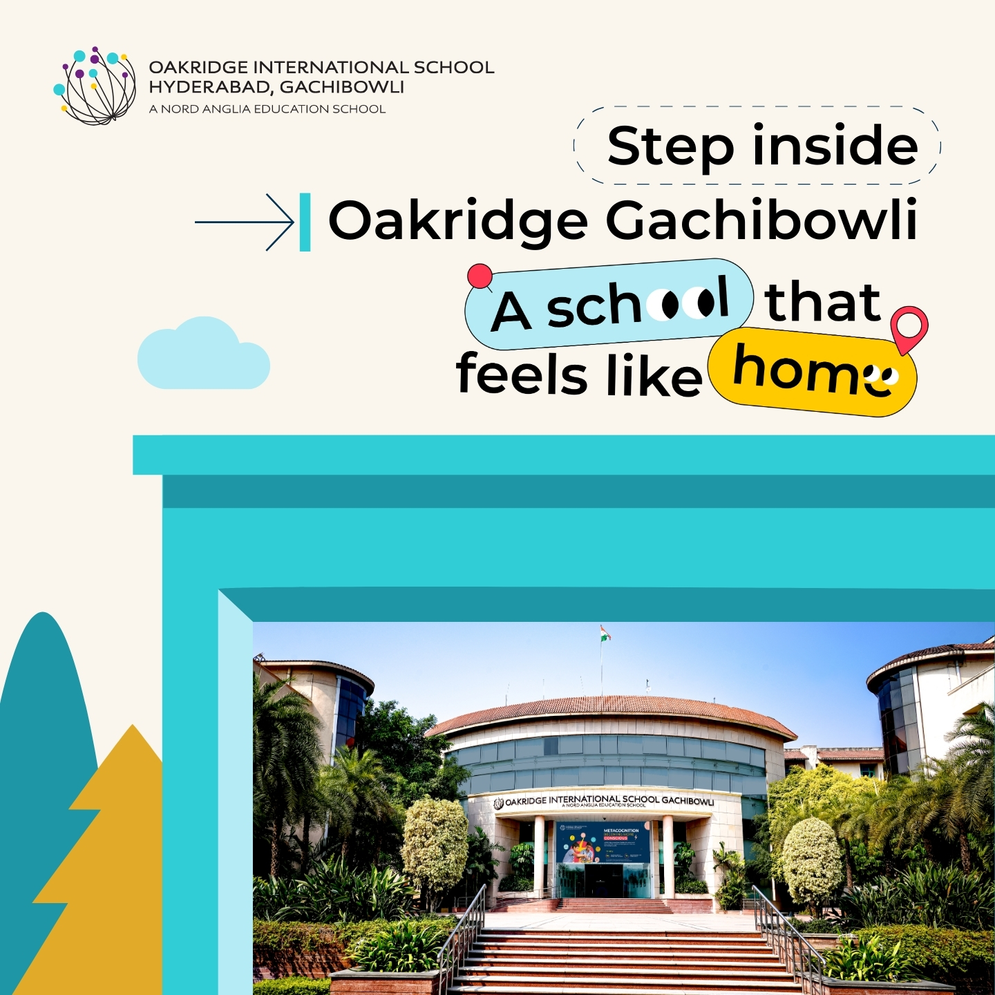 Oakridge International School Gachibowli Facebook ad: A school that feels like home-where your child…
