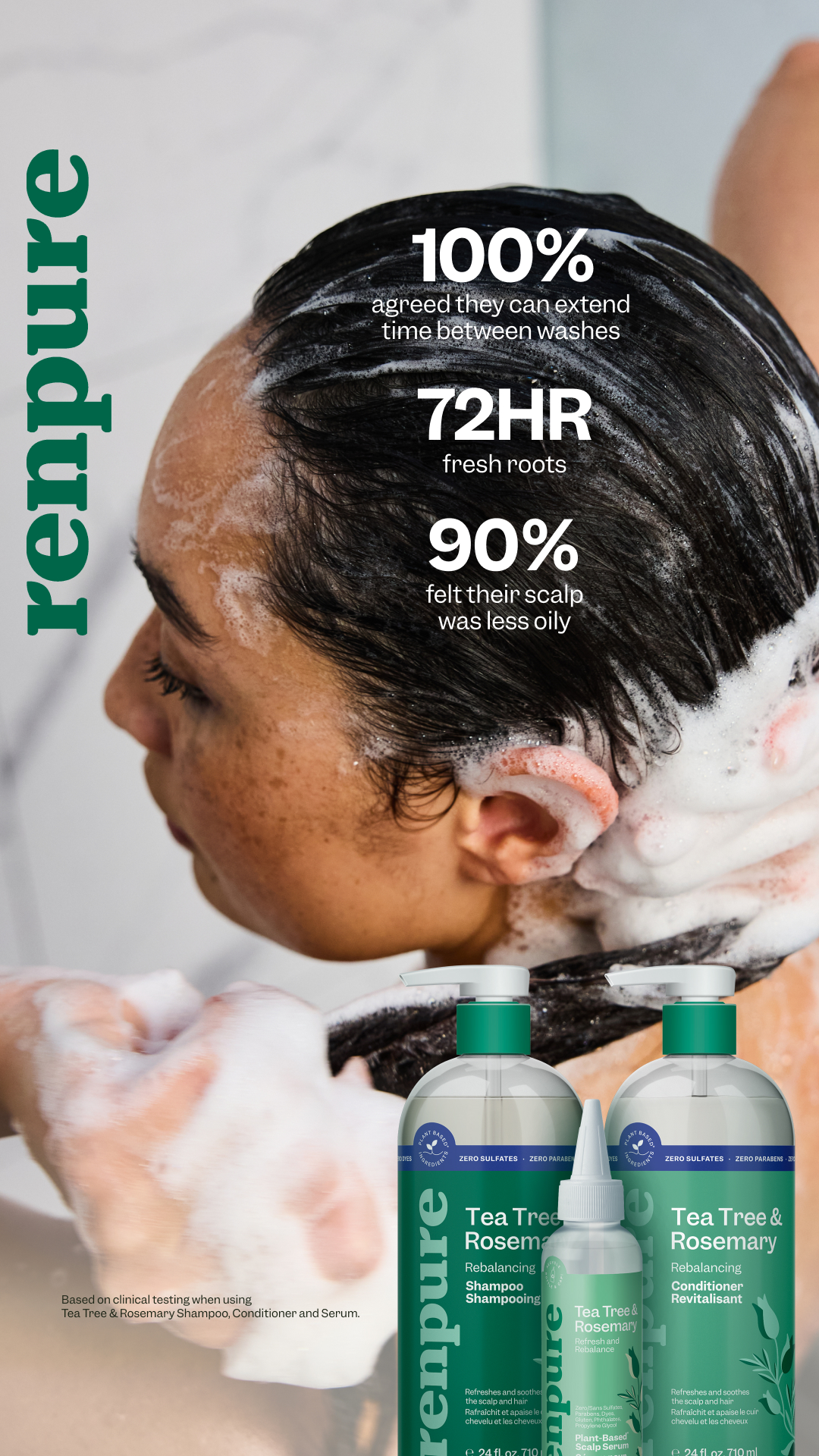 Renpure Facebook ad: Deal: Renpure Tea Tree & Rosemary Shampoo and Conditioner…