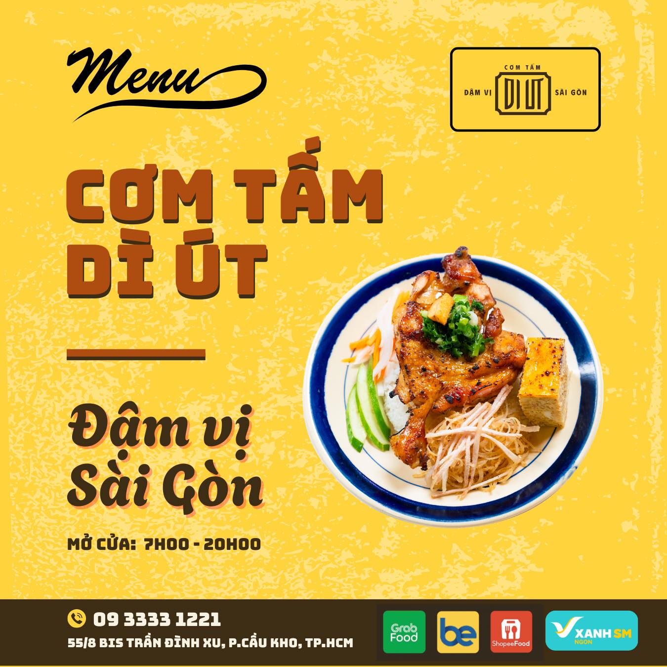 Cơm Tấm Dì Út Facebook ad: 𝐂𝐨̛𝐦 𝐭𝐚̂́𝐦 𝐃𝐢̀ 𝐔́𝐭, 𝐌𝐞𝐧𝐮 𝐦𝐨̛́𝐢, 𝐭𝐫𝐨̣𝐧…