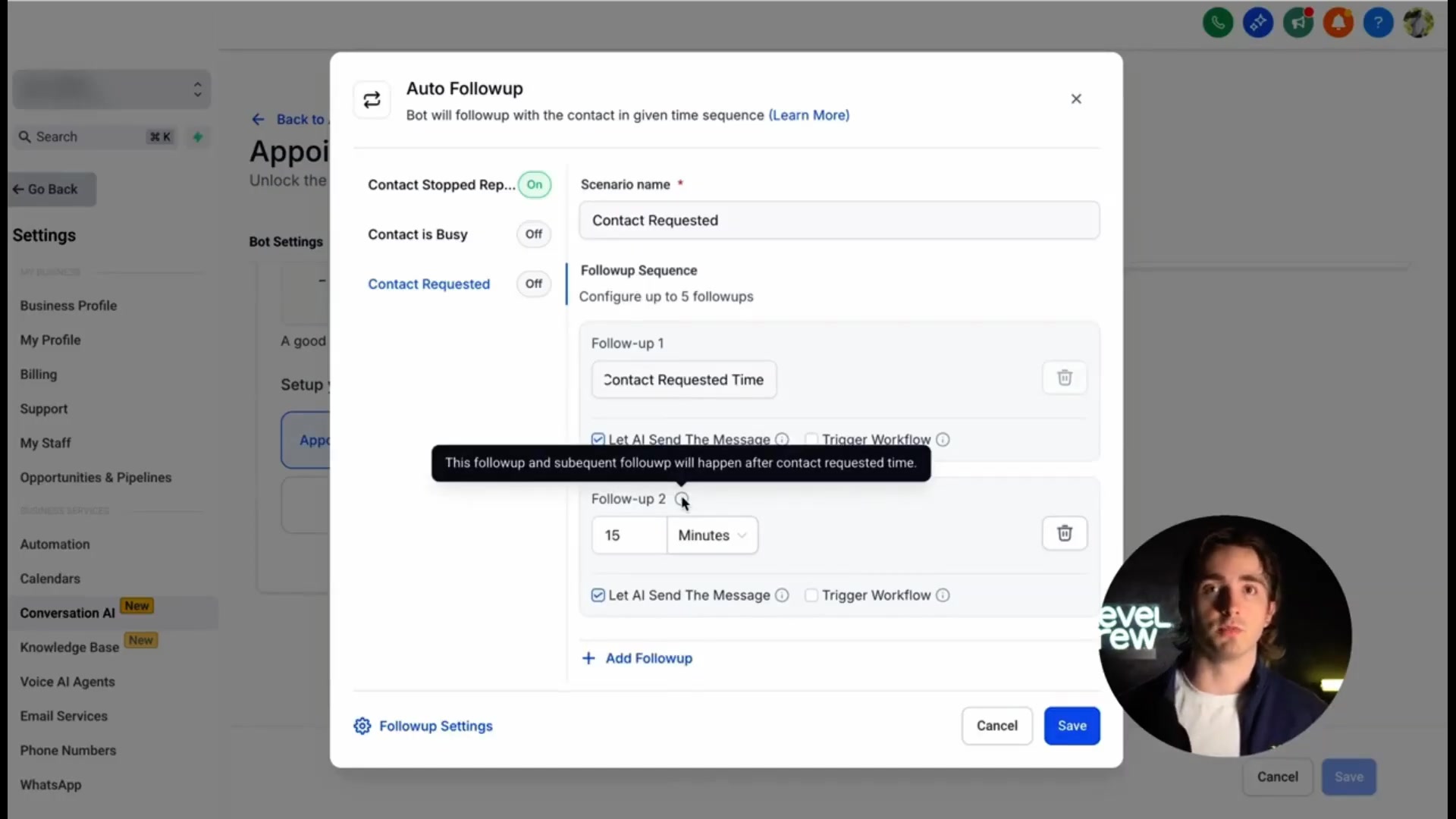 HighLevel Facebook ad: Work Less on Repetitive Tasks, Grow More with AI