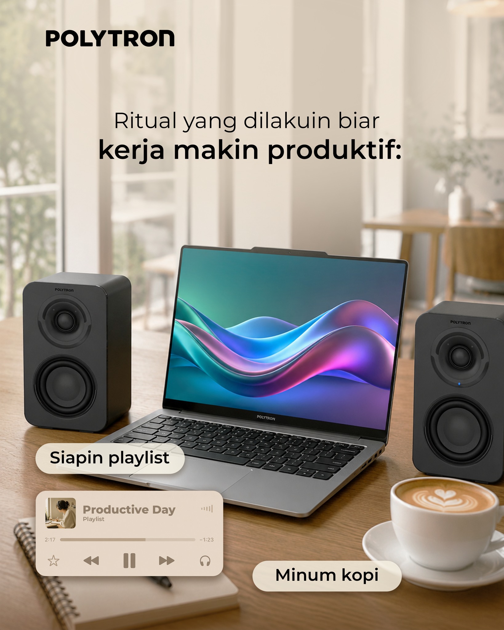 Arda Hatna Facebook ad: Mood kerja bisa datang dari hal-hal kecil.