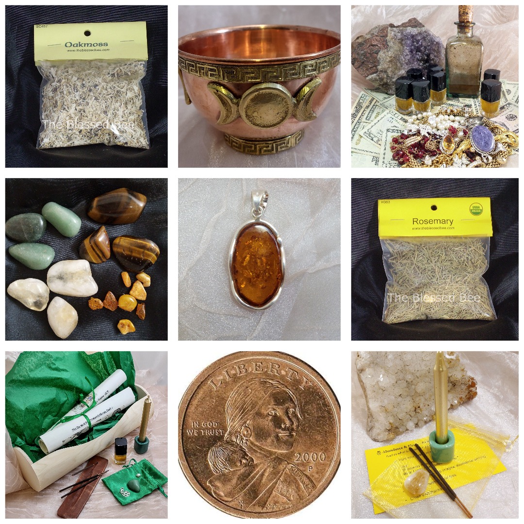 The Blessed Bee Facebook ad: **Full Moon Ritual for Abundance**