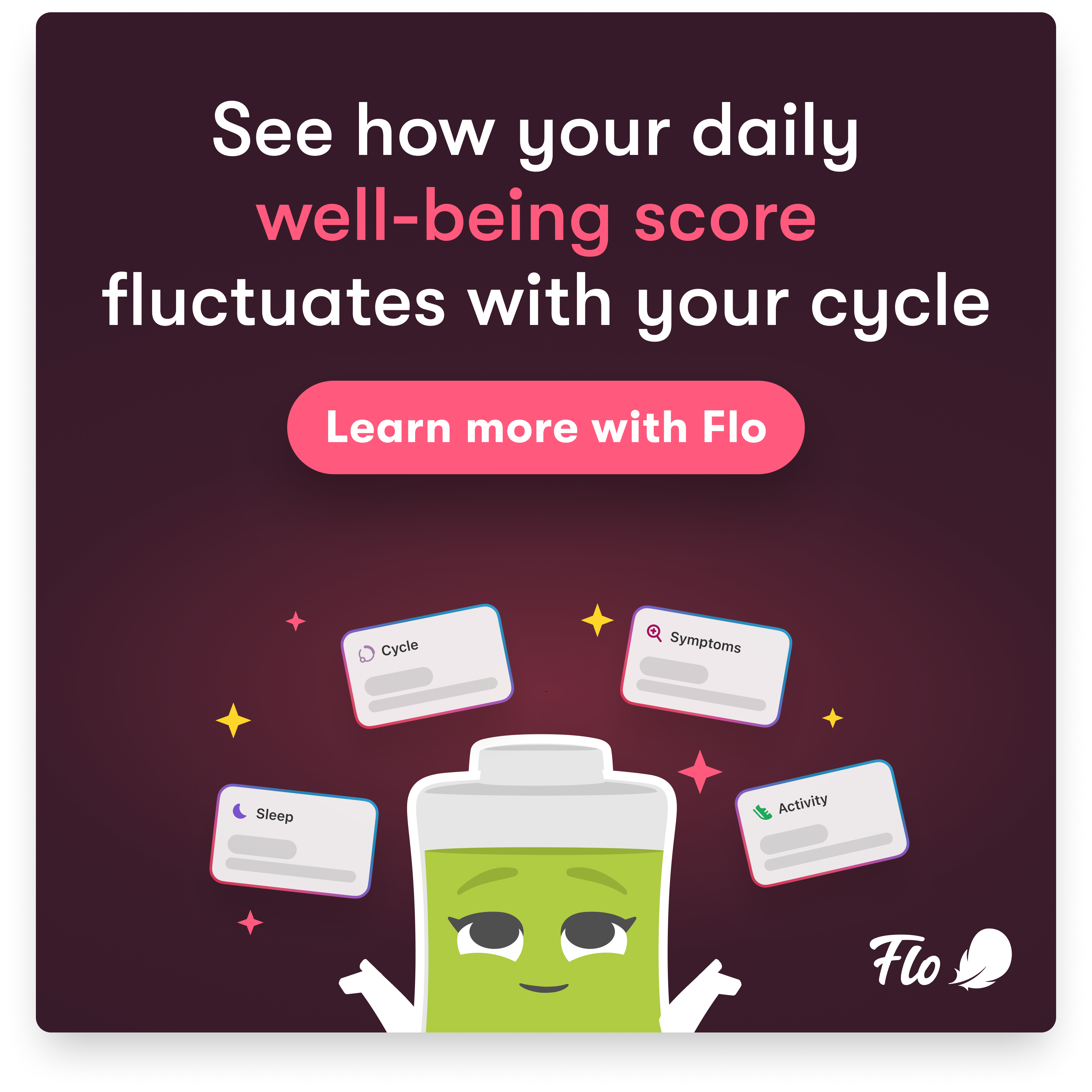 Flo Health App Facebook ad: Start using Flo today!