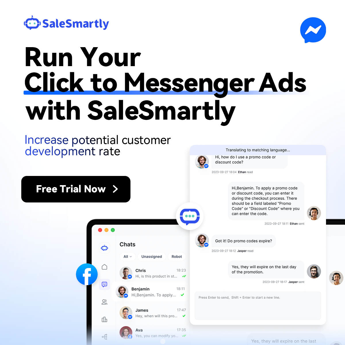 SaleSmartly Facebook ad