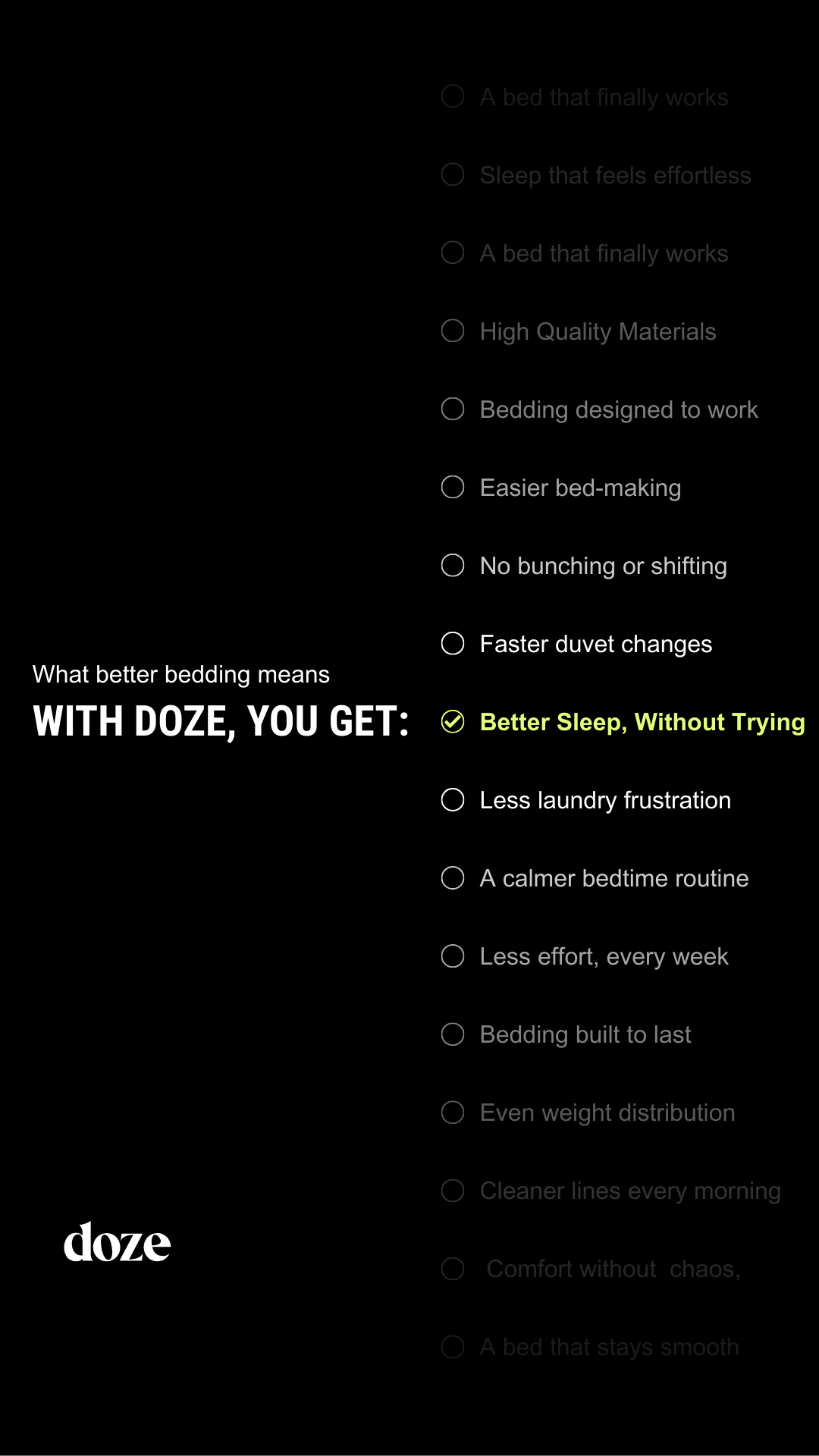 Doze Bedding Facebook ad