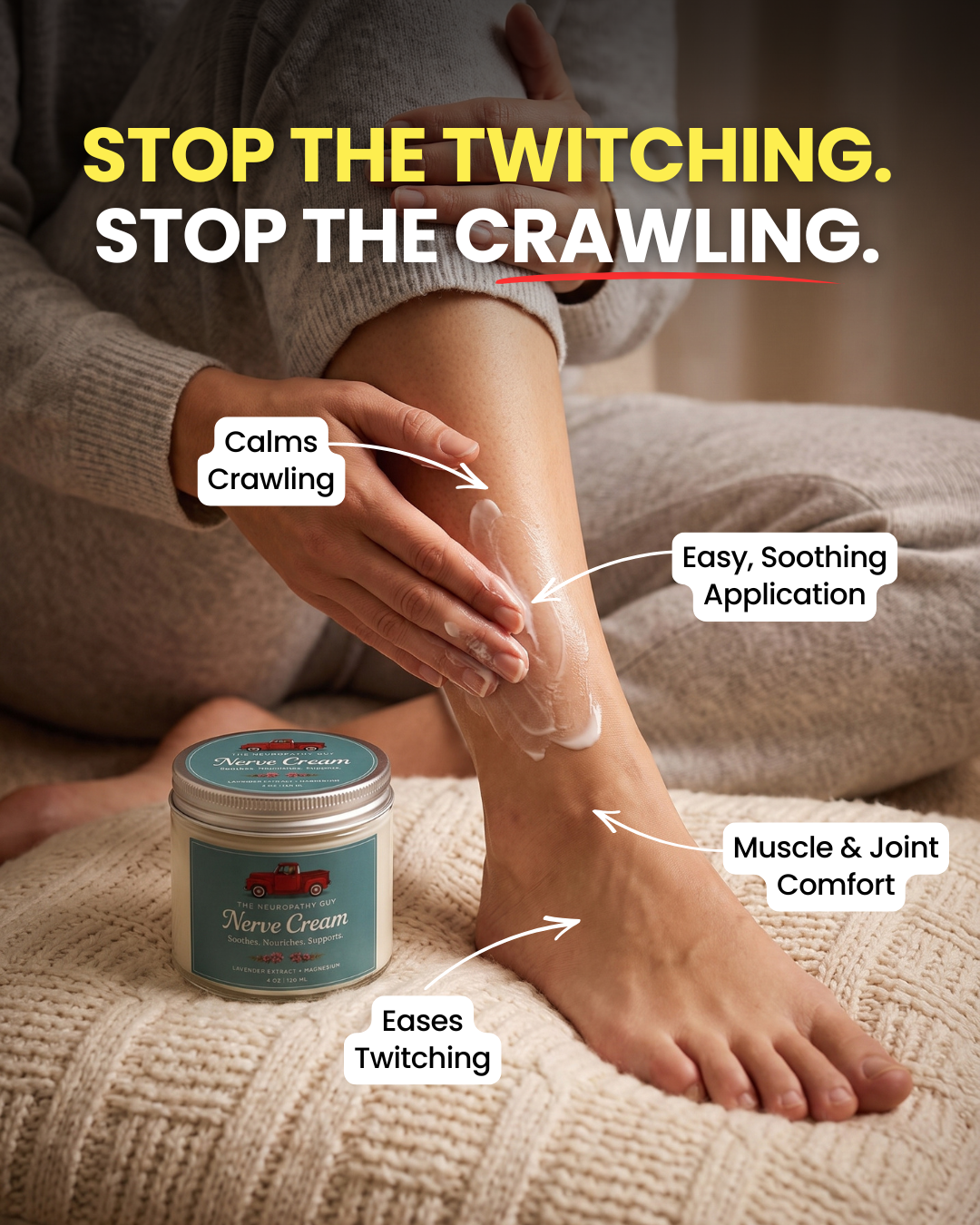 The Nerve Brand Facebook ad: Say goodbye to nerve pain