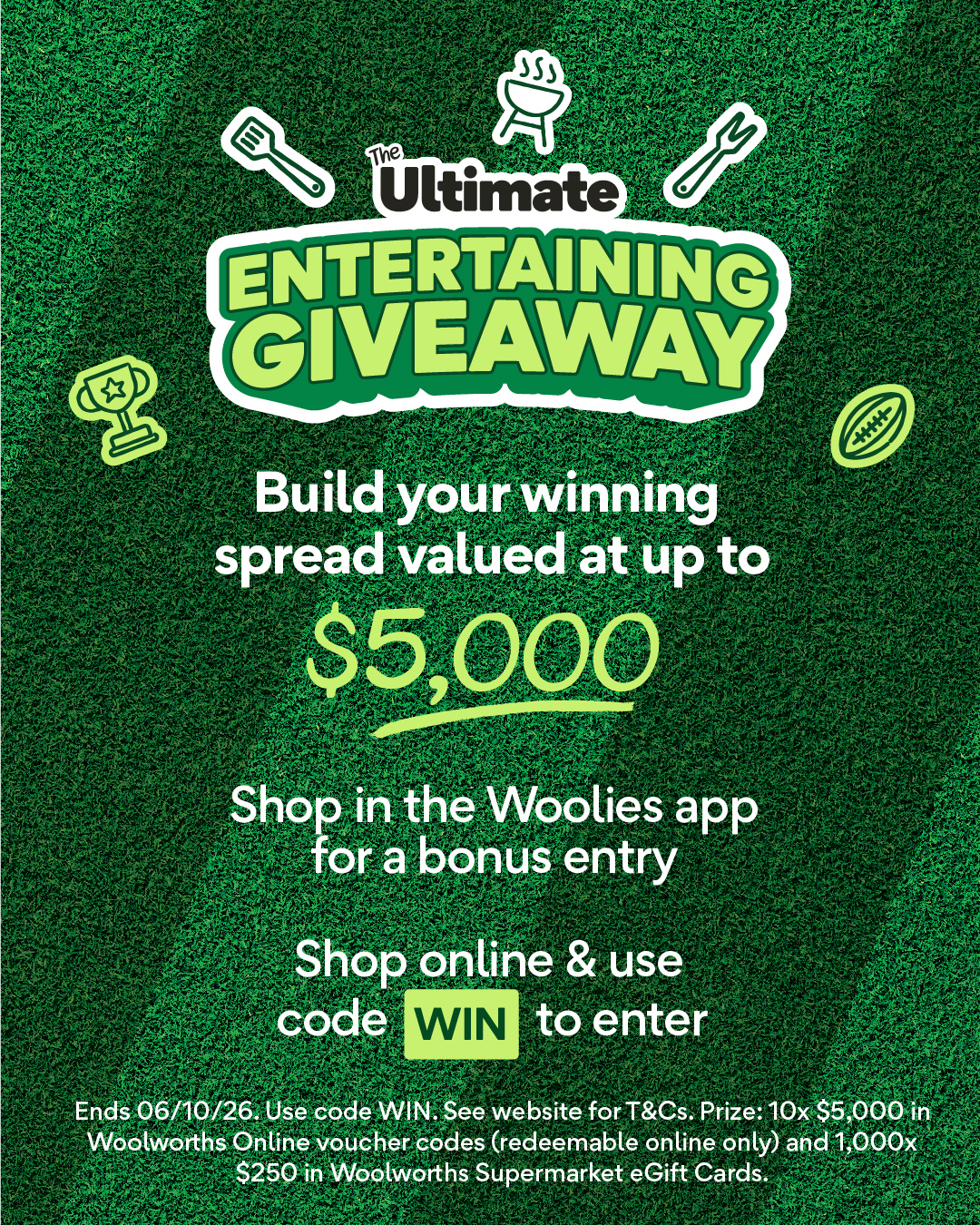 Woolworths Facebook ad: The Ultimate Entertaining Giveaway