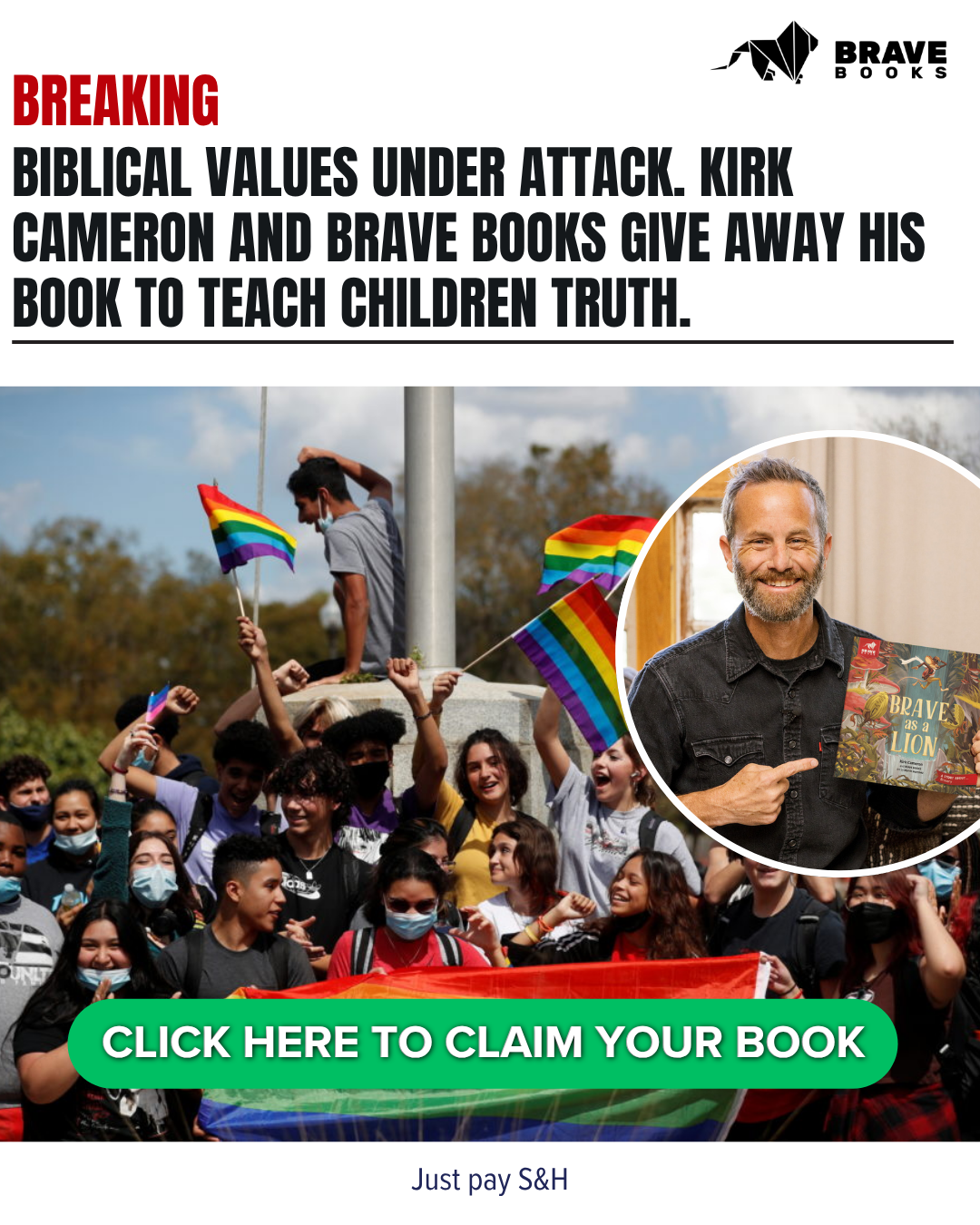 BRAVE Books Facebook ad: Get Your First Book Free