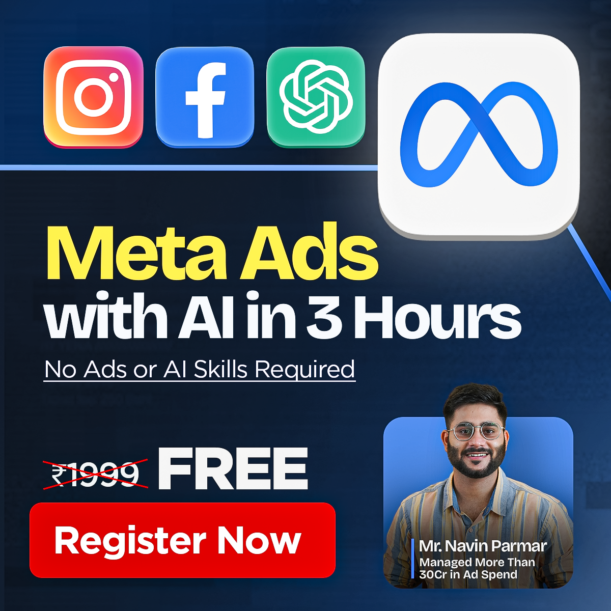 Navin Parmar Facebook ad: Learn Meta Ads + AI Secrets for Profitable Facebook &…