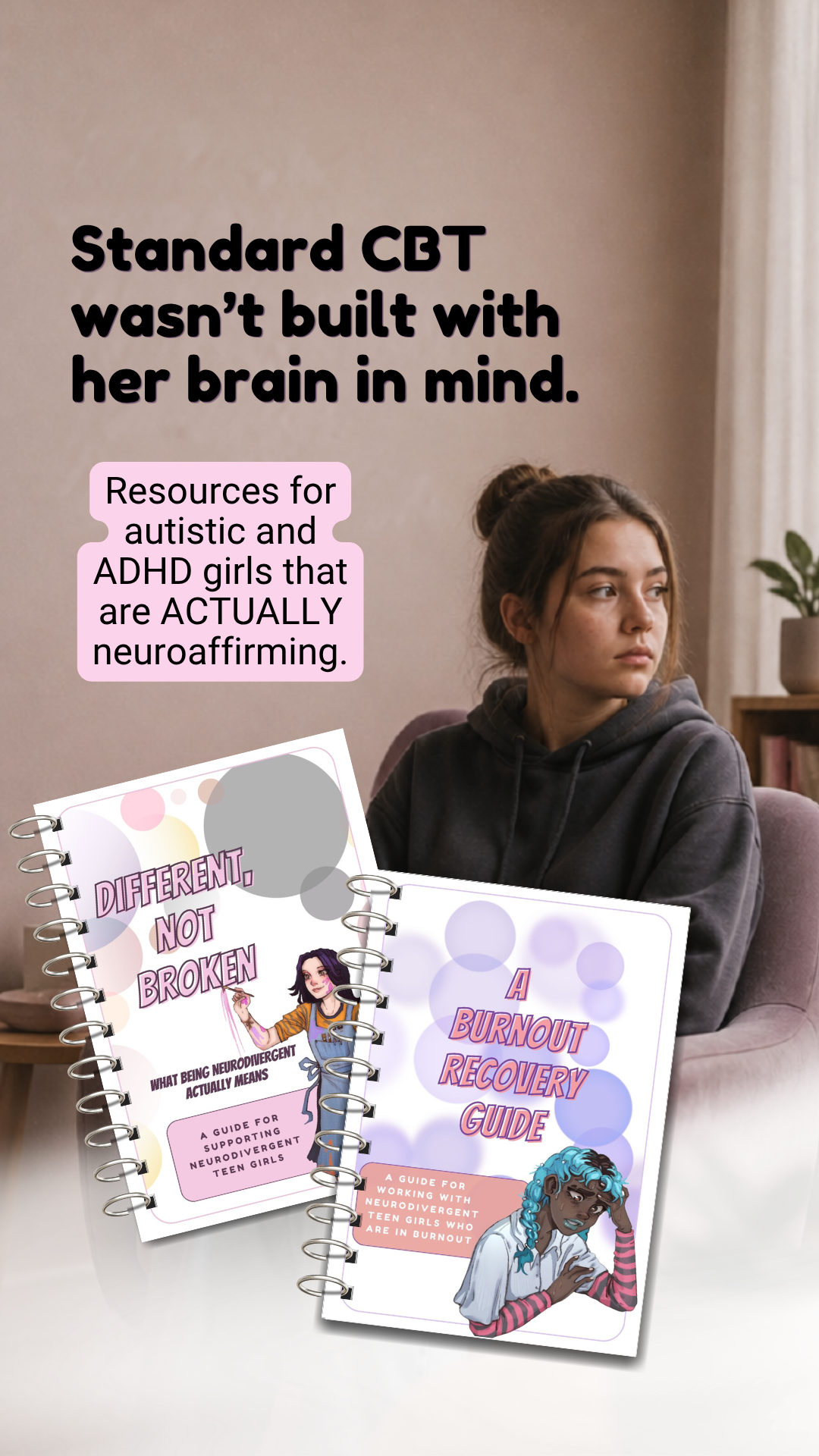 Pocket Psych Facebook ad: Neuroaffirming Tools for Teen Girls