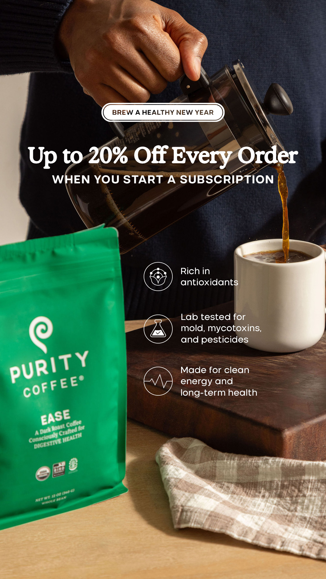 Purity Coffee Facebook ad