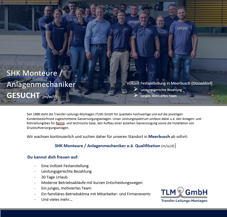 TLM Transfer-Leitungs-Montagen GmbH Facebook ad from Nov 2, 2025