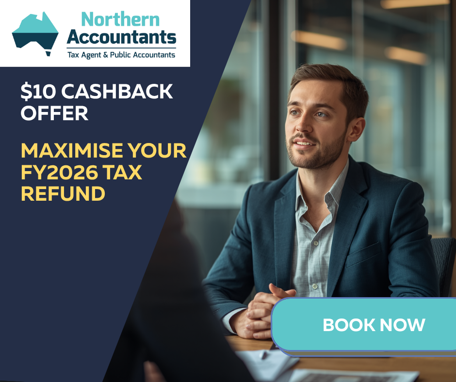 Northern Accountants Facebook ad: $10 Cashback Offer