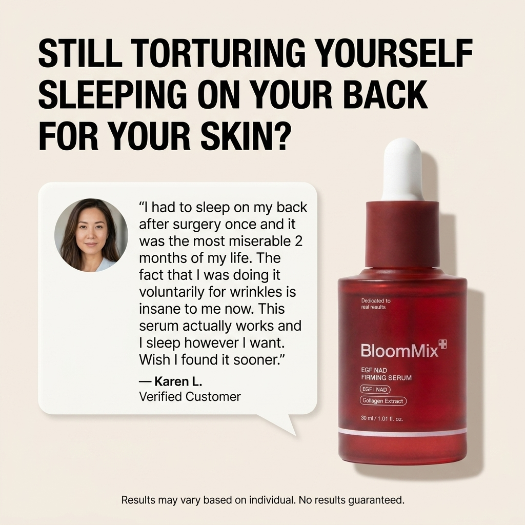 BloomMix Facebook ad: I am FINALLY sleeping however I want and my skin has never…