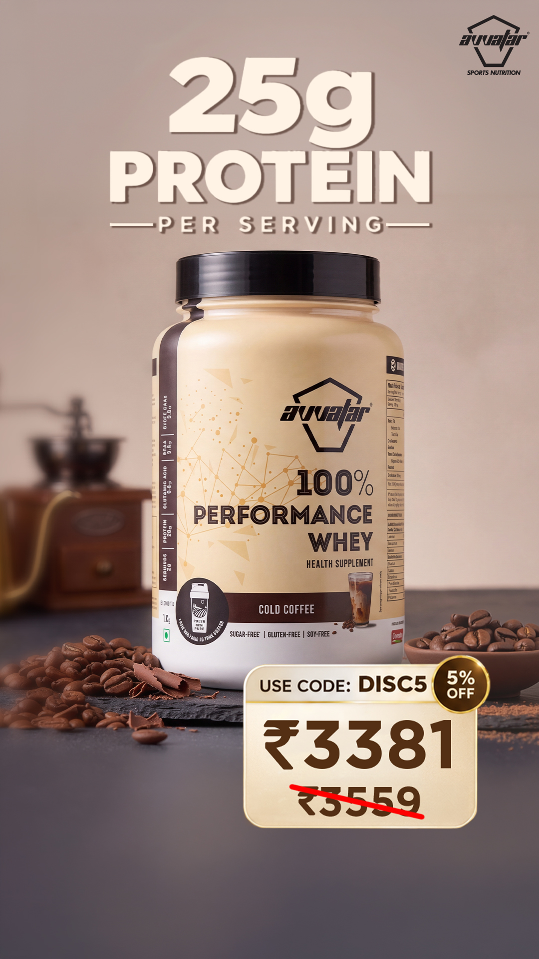 Avvatar Sports Nutrition Facebook ad