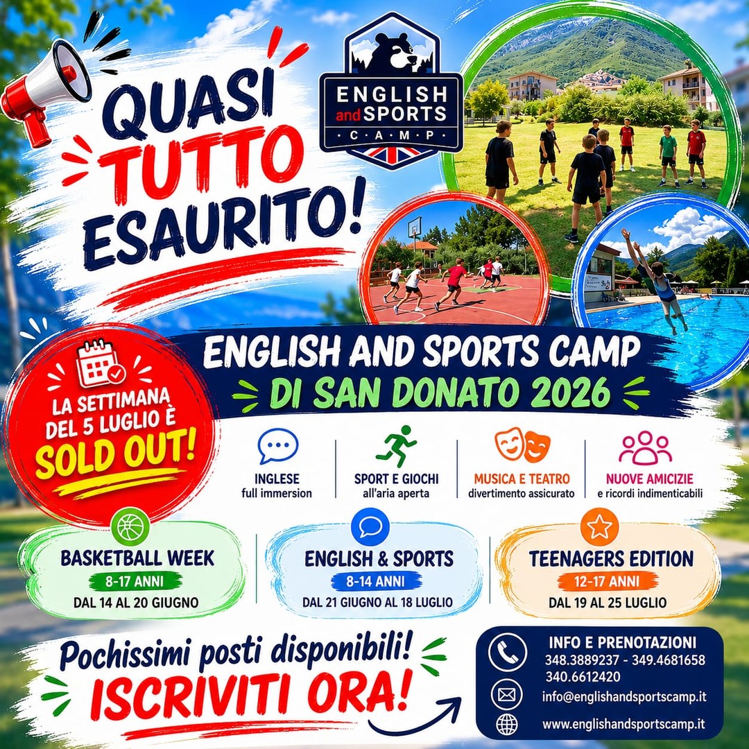 English and Sports Camp di San Donato Facebook ad: Settimana di basket - English & Sports Camp