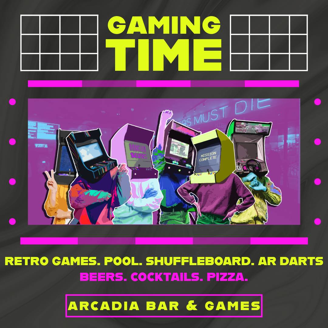 Arcadia Bar & Games Facebook ad: Unleash Your Weekend Fun at Arcadia Bar &…