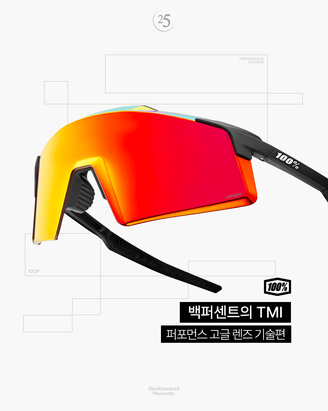 100percent_kor_ Facebook ad: 백퍼센트 TMI, 퍼포먼스고글 렌즈기술편