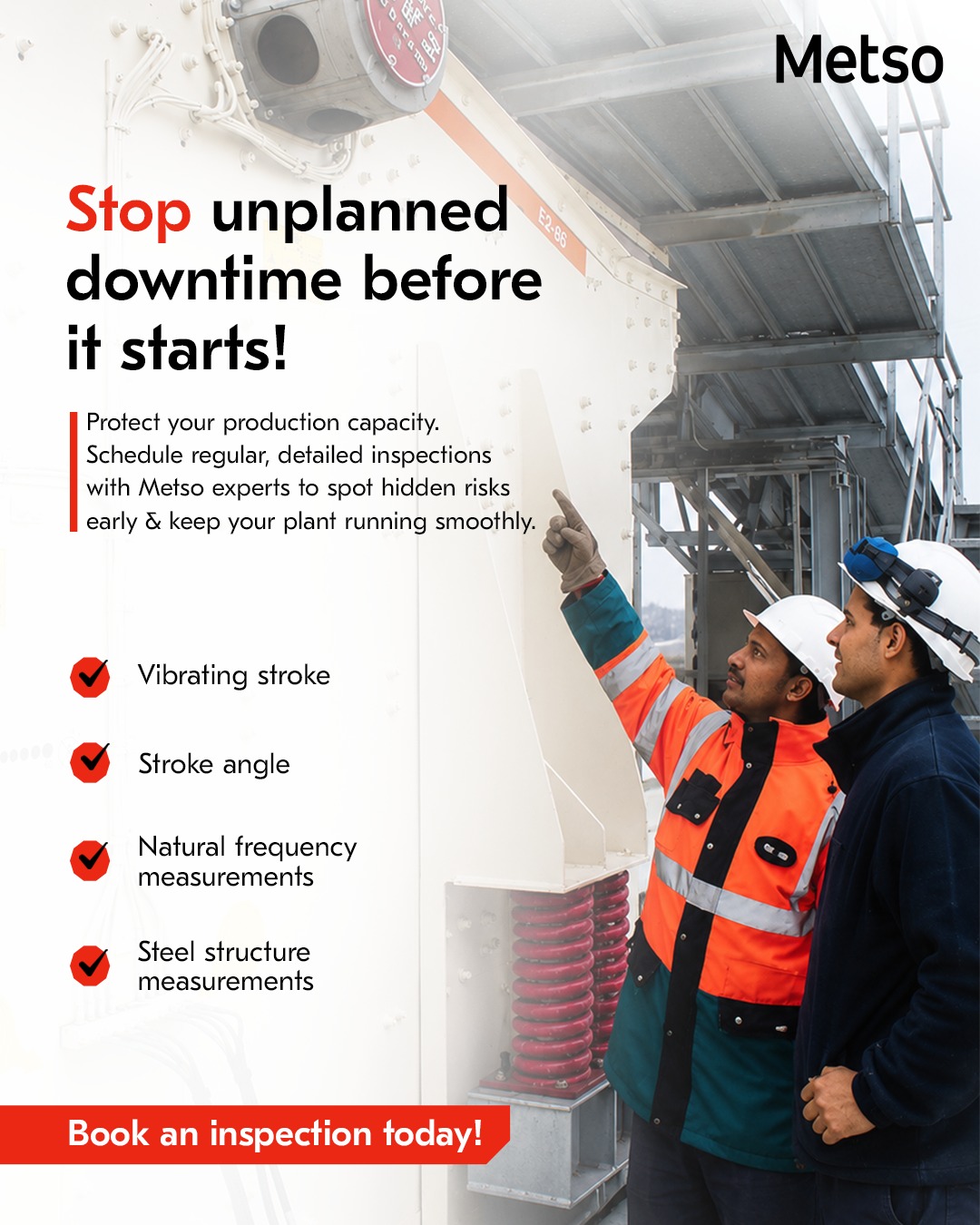 Metso Facebook ad: Metso Inspections Stop Downtime Early