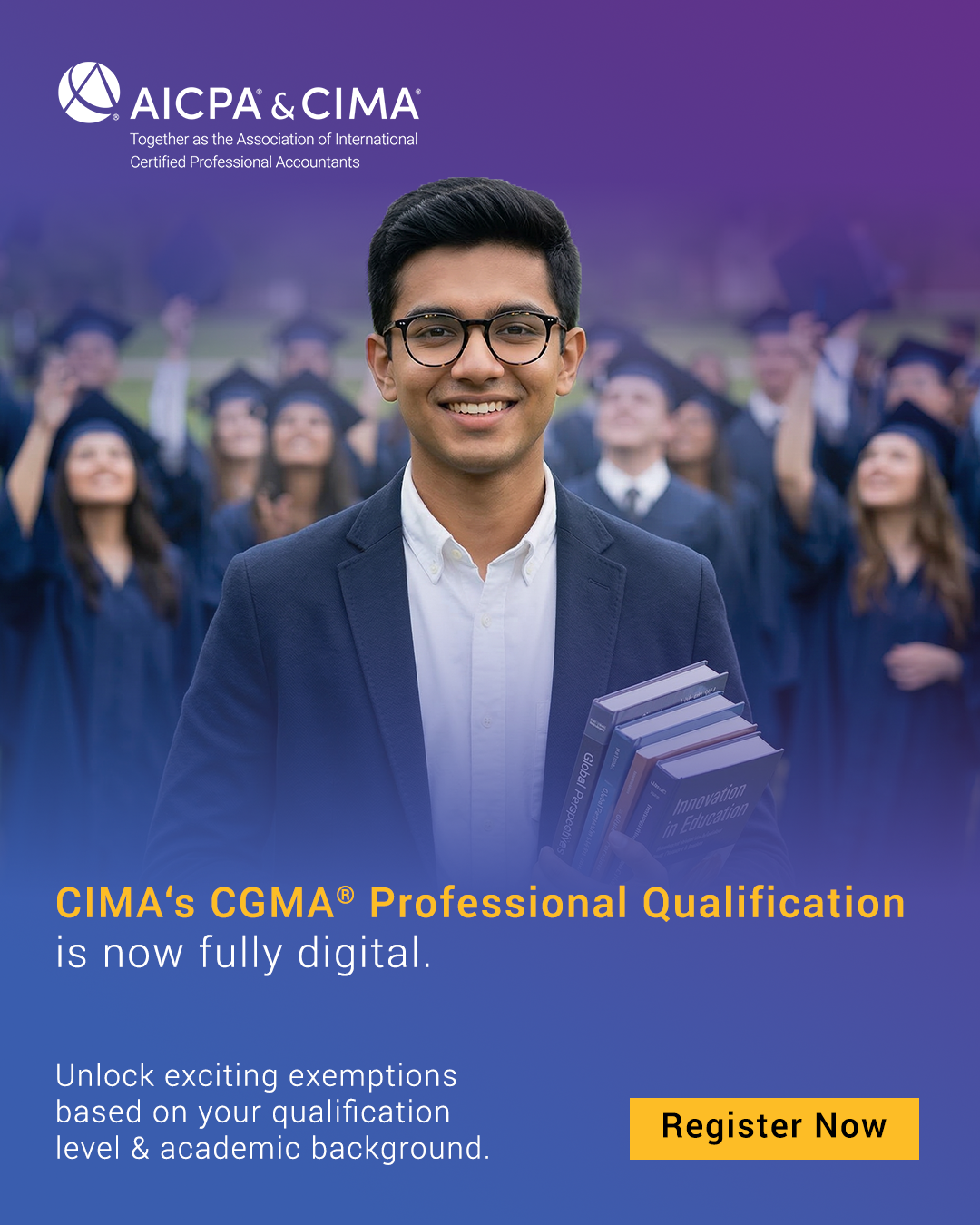 Aicpa-Cima India Facebook ad: Step into the future of finance.