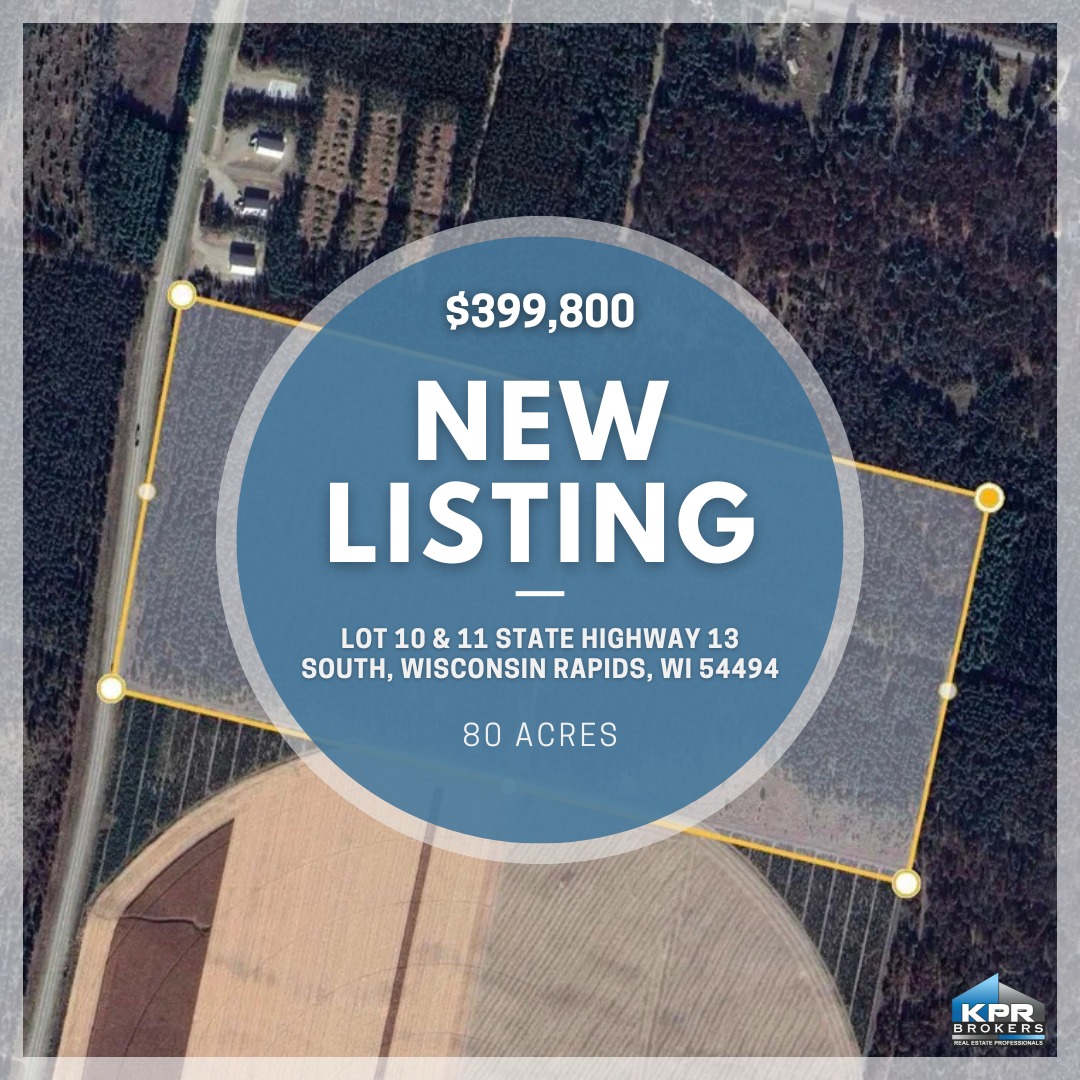 Team Kitowski at KPR Brokers LLC - Real Estate Professionals Facebook ad: 80 acres in Wisconsin Rapids for $399,800