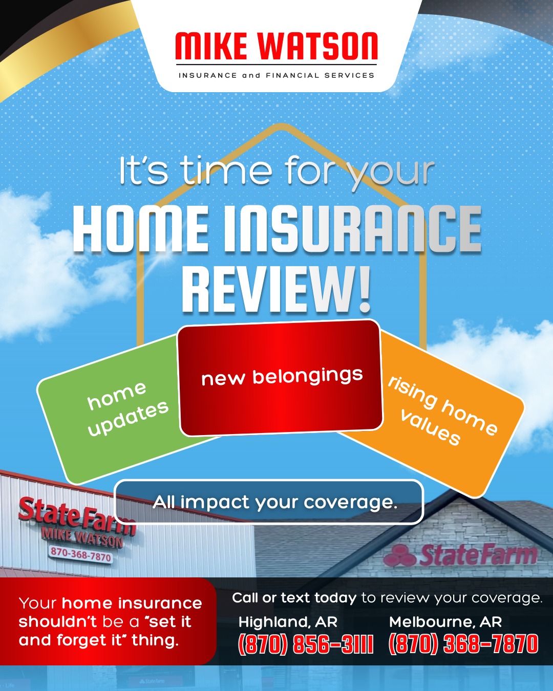 Mike Watson - State Farm Insurance Agent Facebook ad: Home Insurance & More in AR | Mike Watson - State Farm