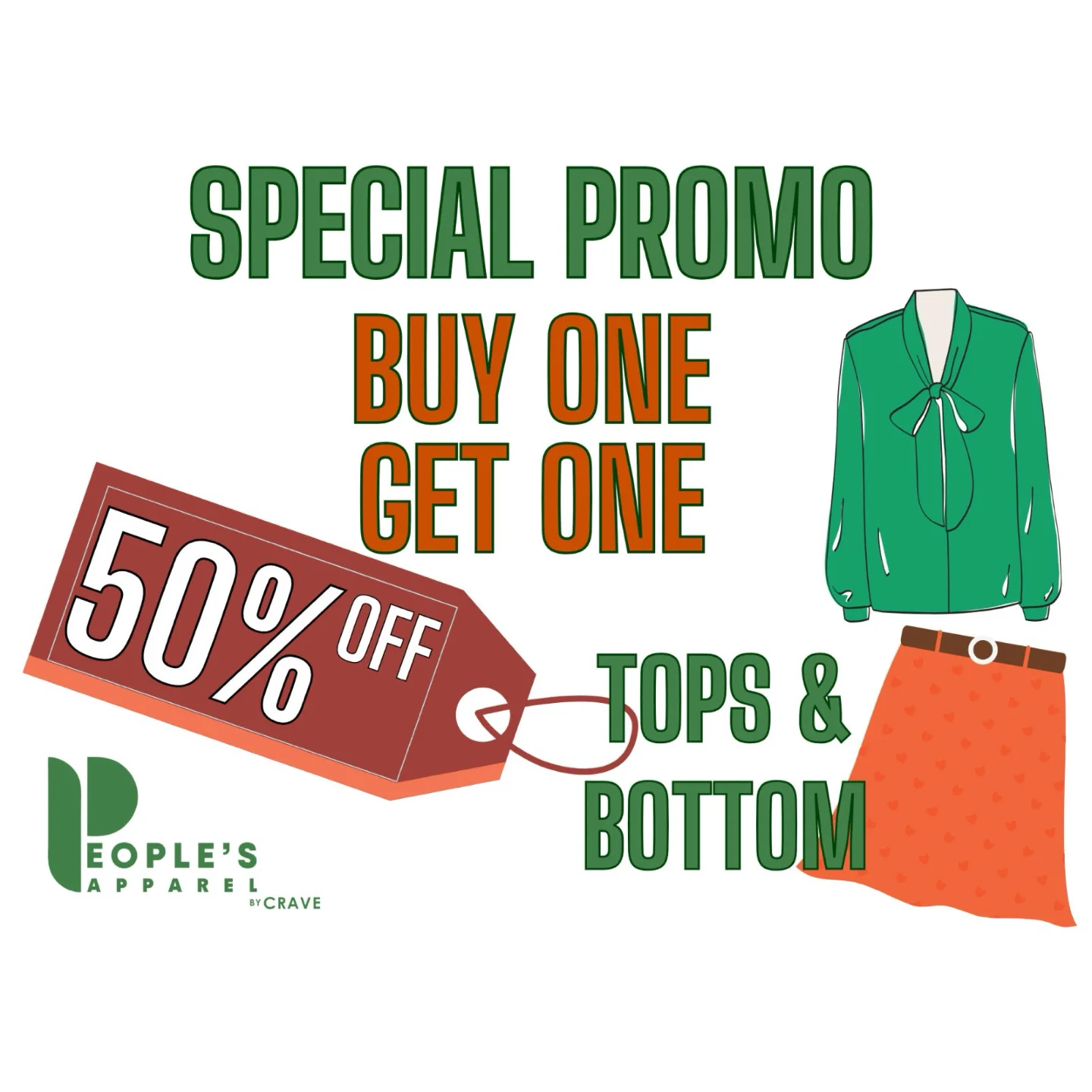 Peoples Apparel Facebook ad: Come Visit us at Peoples Apparel