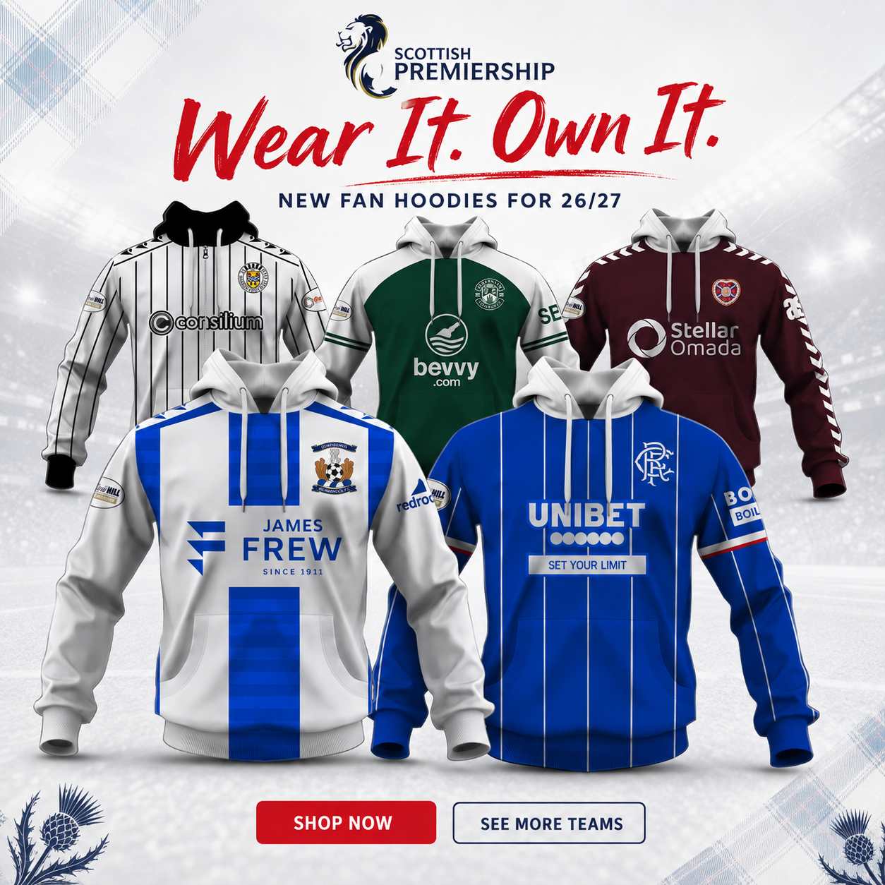 F.C Fan Gear Facebook ad: Find Your Team. Wear Your Colours.
