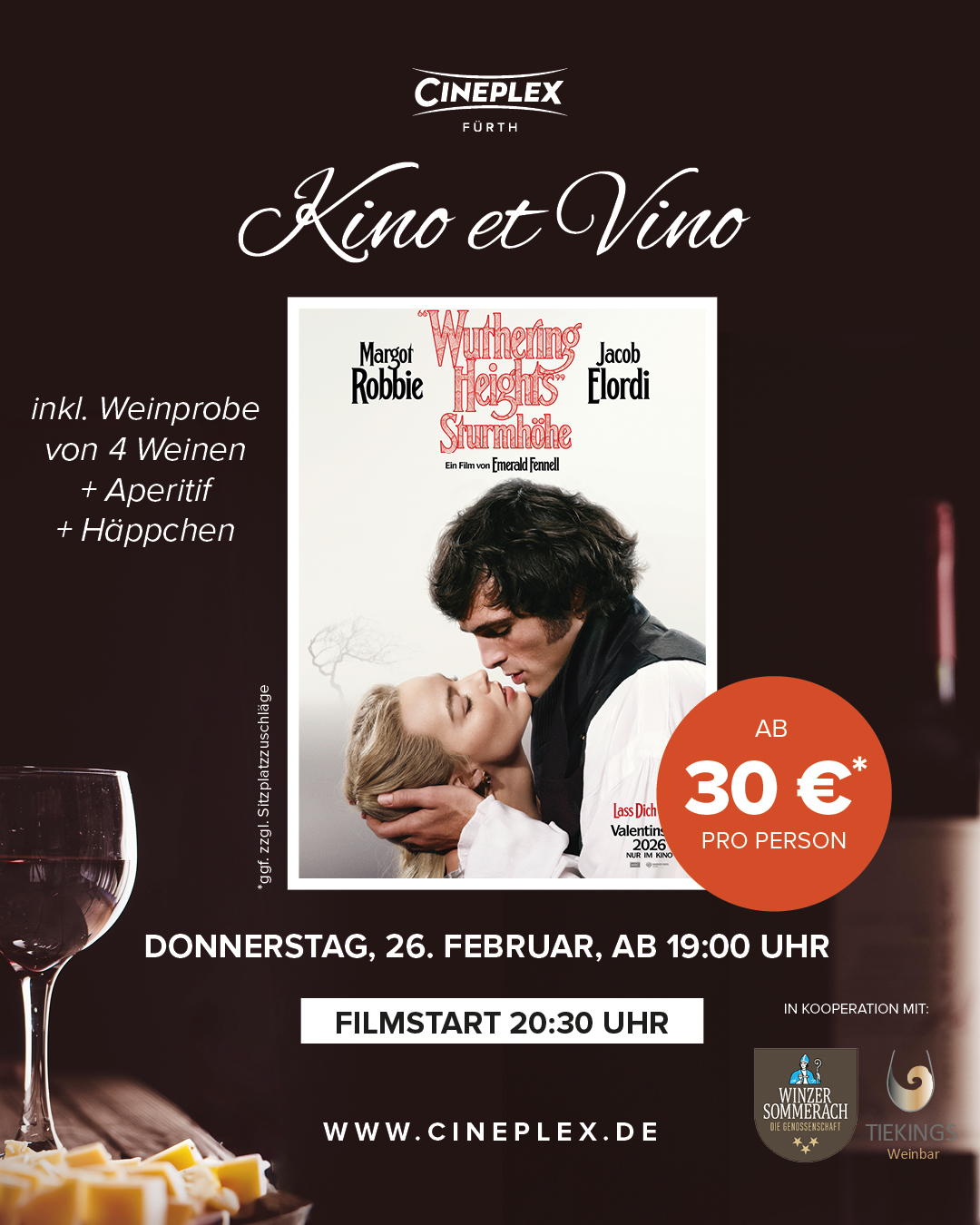 Cineplex Fürth Facebook ad: Wuthering Heights - Sturmhöhe im Cineplex Fürth