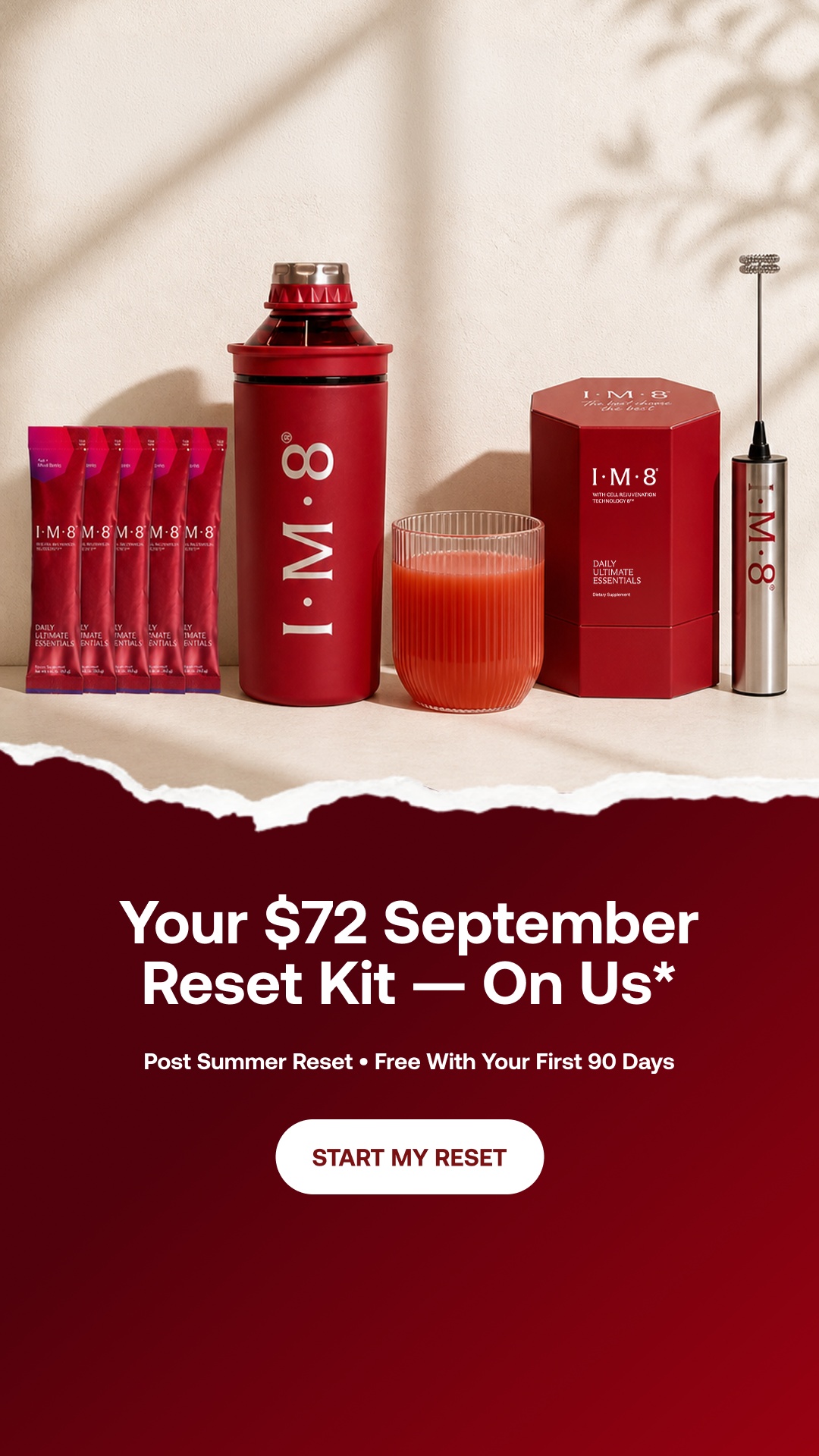 IM8 Health Facebook ad: Free IM8 Welcome Kit With Subscription